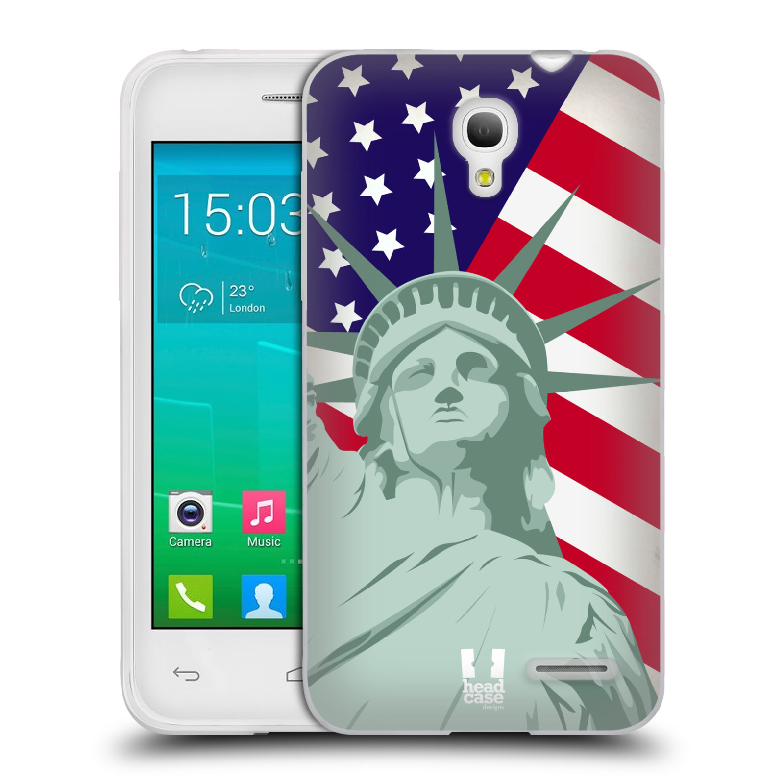 HEAD CASE silikonový obal na mobil Alcatel POP S3 OT-5050Y vzor Americká pýcha SOCHA SVOBODY