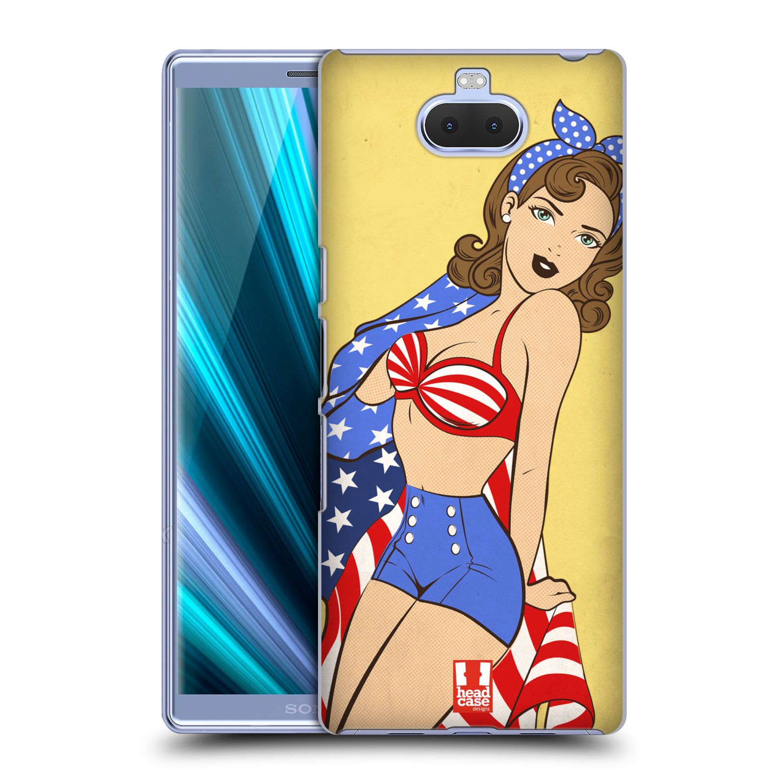 Pouzdro na mobil Sony Xperia 10 - Head Case - vzor Americké krásky ELIZABETH