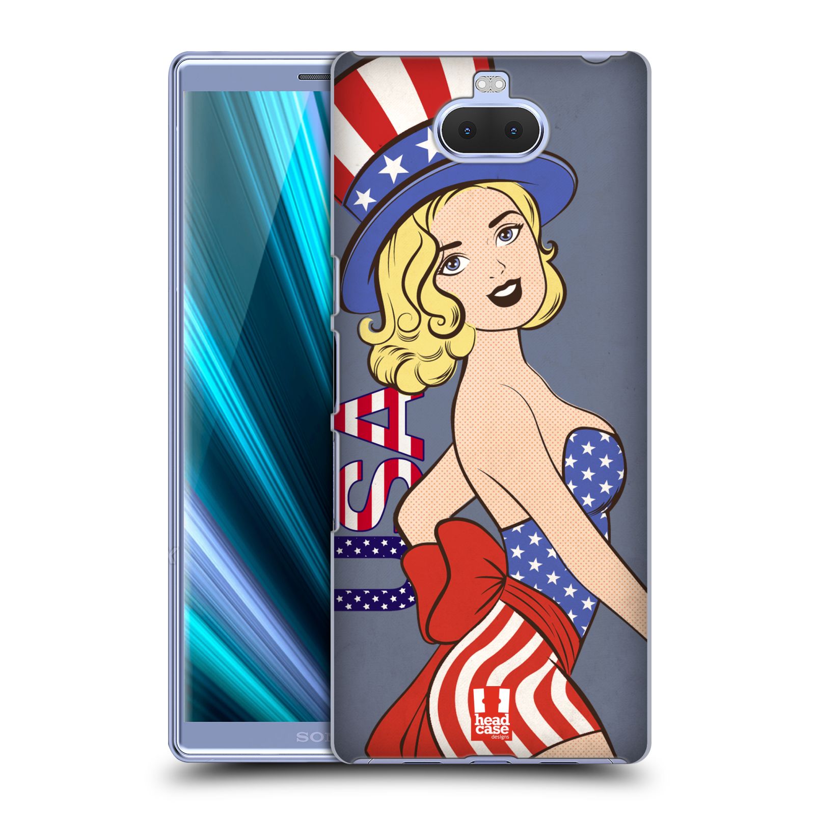 Pouzdro na mobil Sony Xperia 10 - Head Case - vzor Americké krásky SARAH
