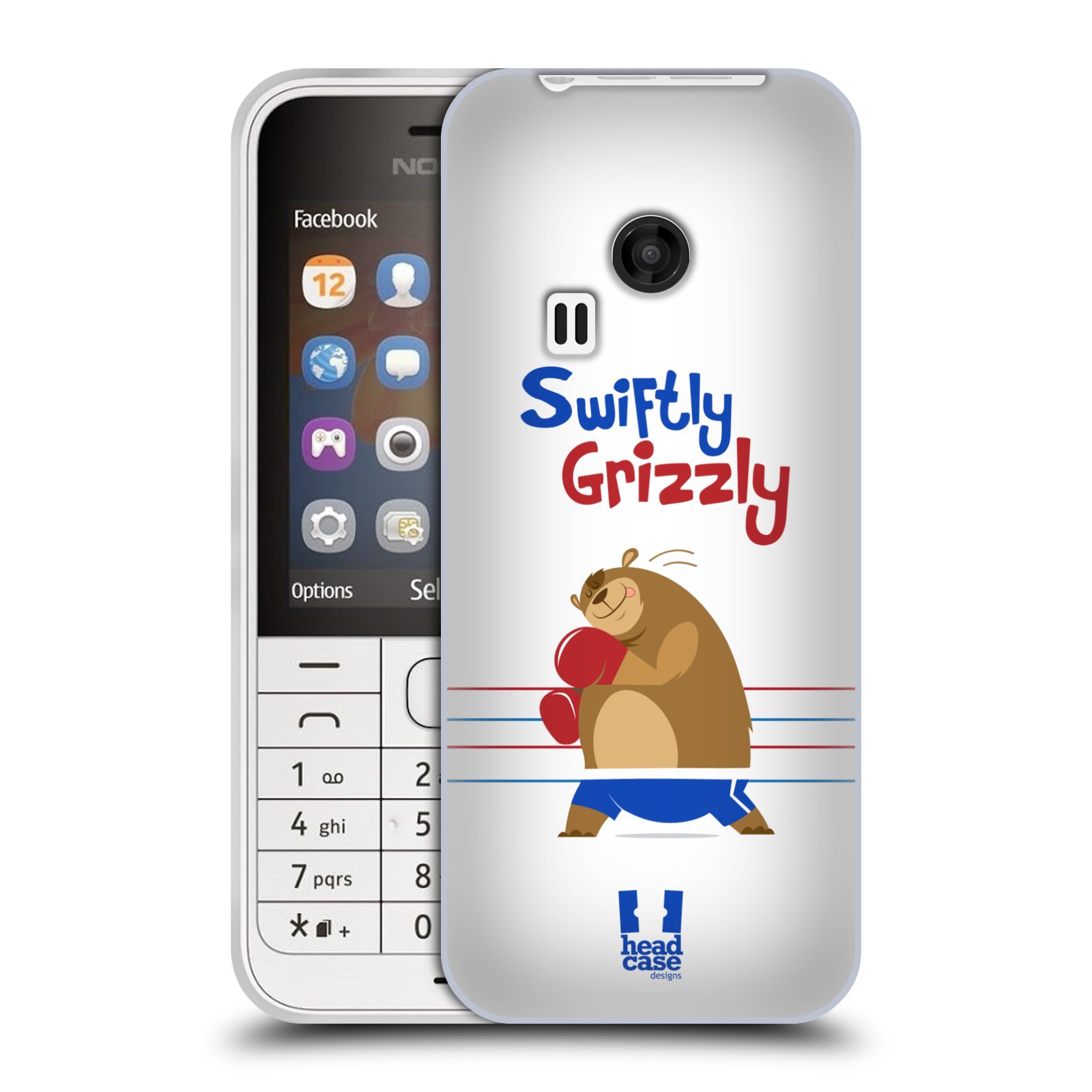 HEAD CASE silikonový obal na mobil NOKIA 220 / NOKIA 220 DUAL SIM vzor Zvířátka atleti medvěd boxér
