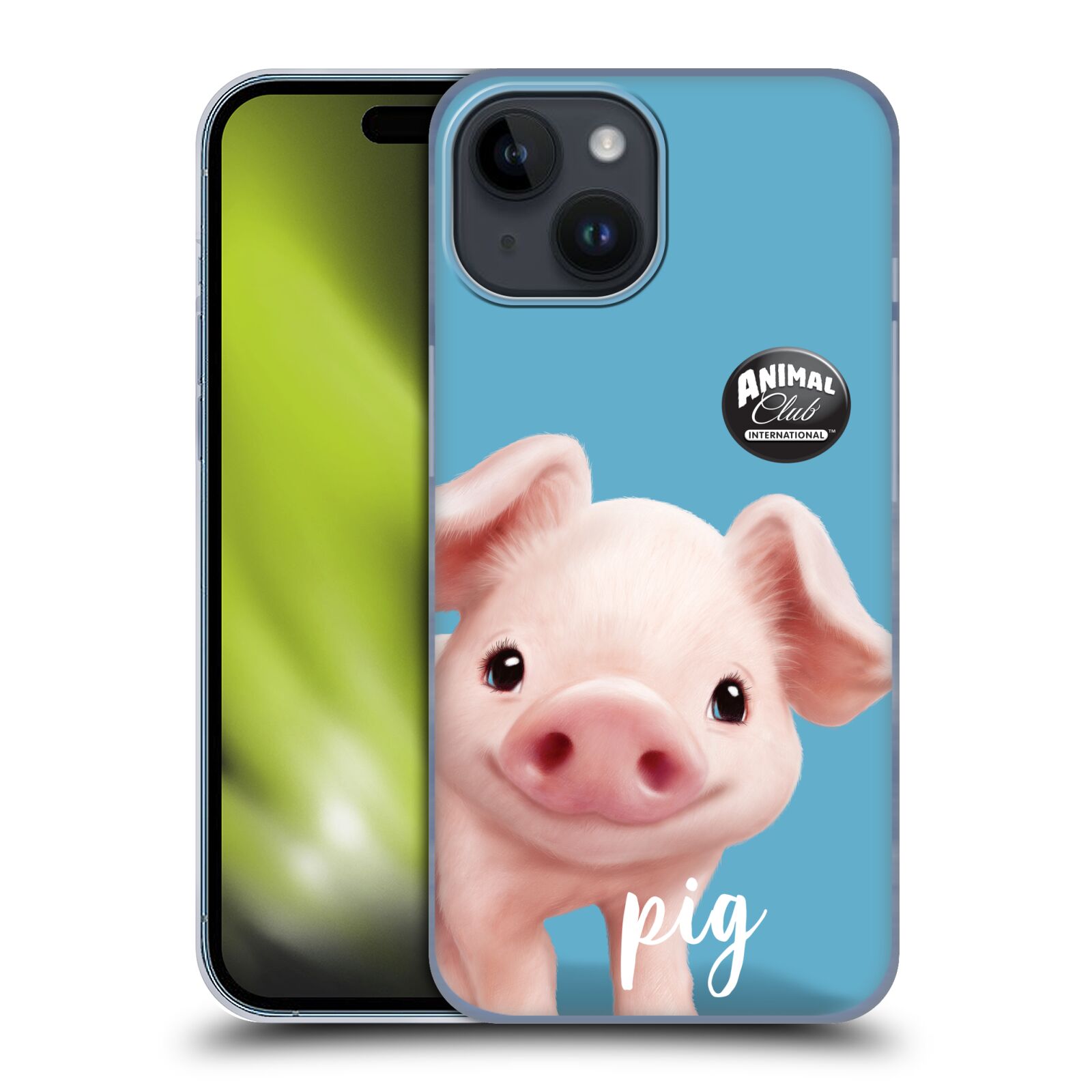 Plastový obal HEAD CASE na mobil Apple Iphone 15 - Animal Club - malé prasátko