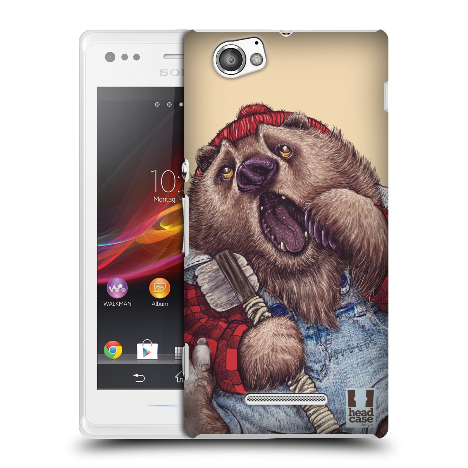 HEAD CASE plastový obal na mobil Sony Xperia M vzor Kreslená zvířátka medvěd