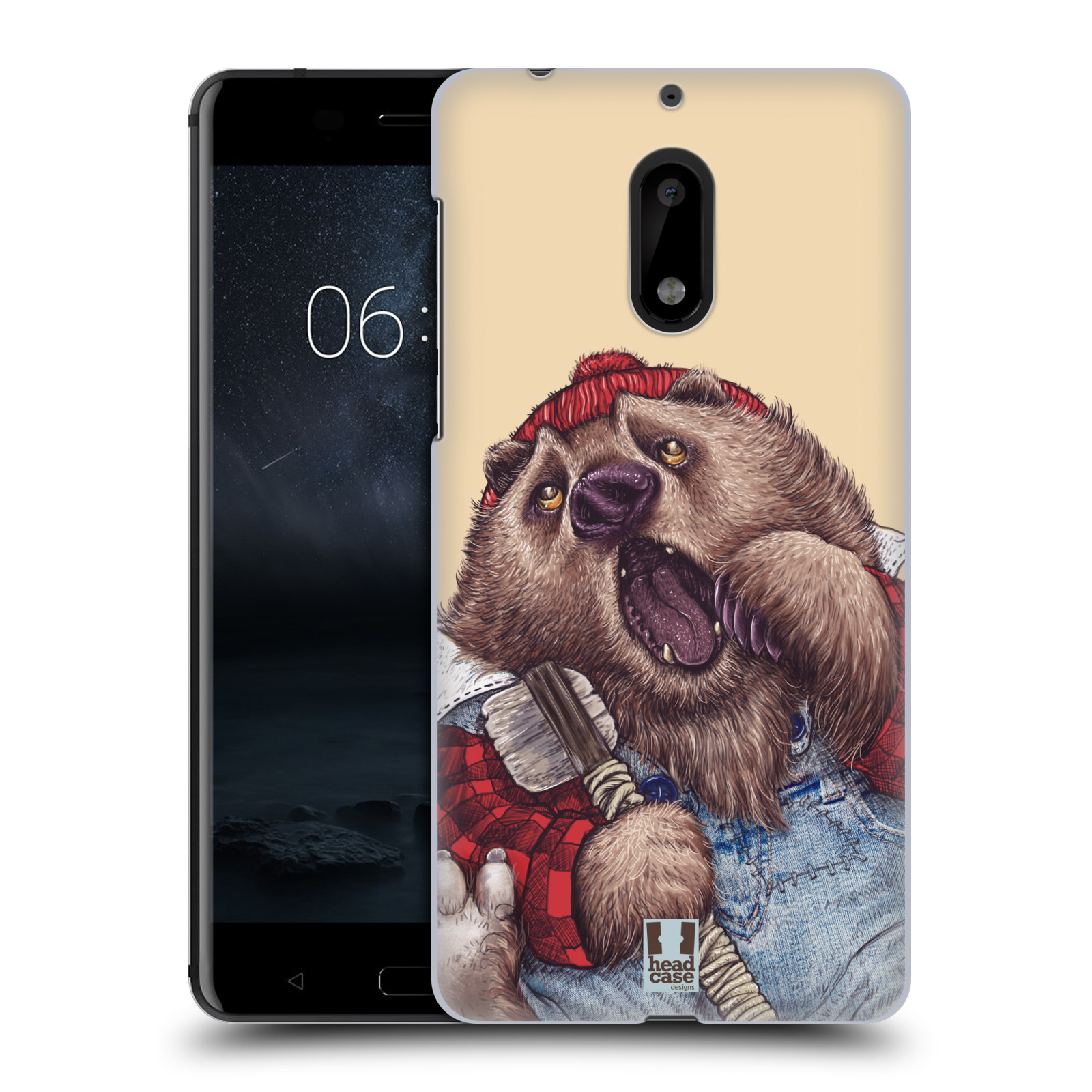 HEAD CASE plastový obal na mobil Nokia 6 vzor Kreslená zvířátka medvěd