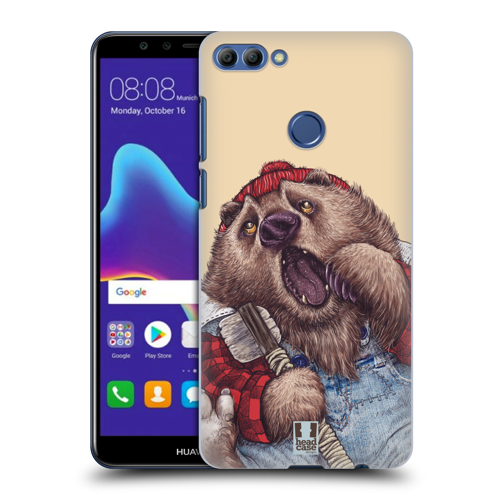 HEAD CASE plastový obal na mobil Huawei Y9 2018 vzor Kreslená zvířátka medvěd