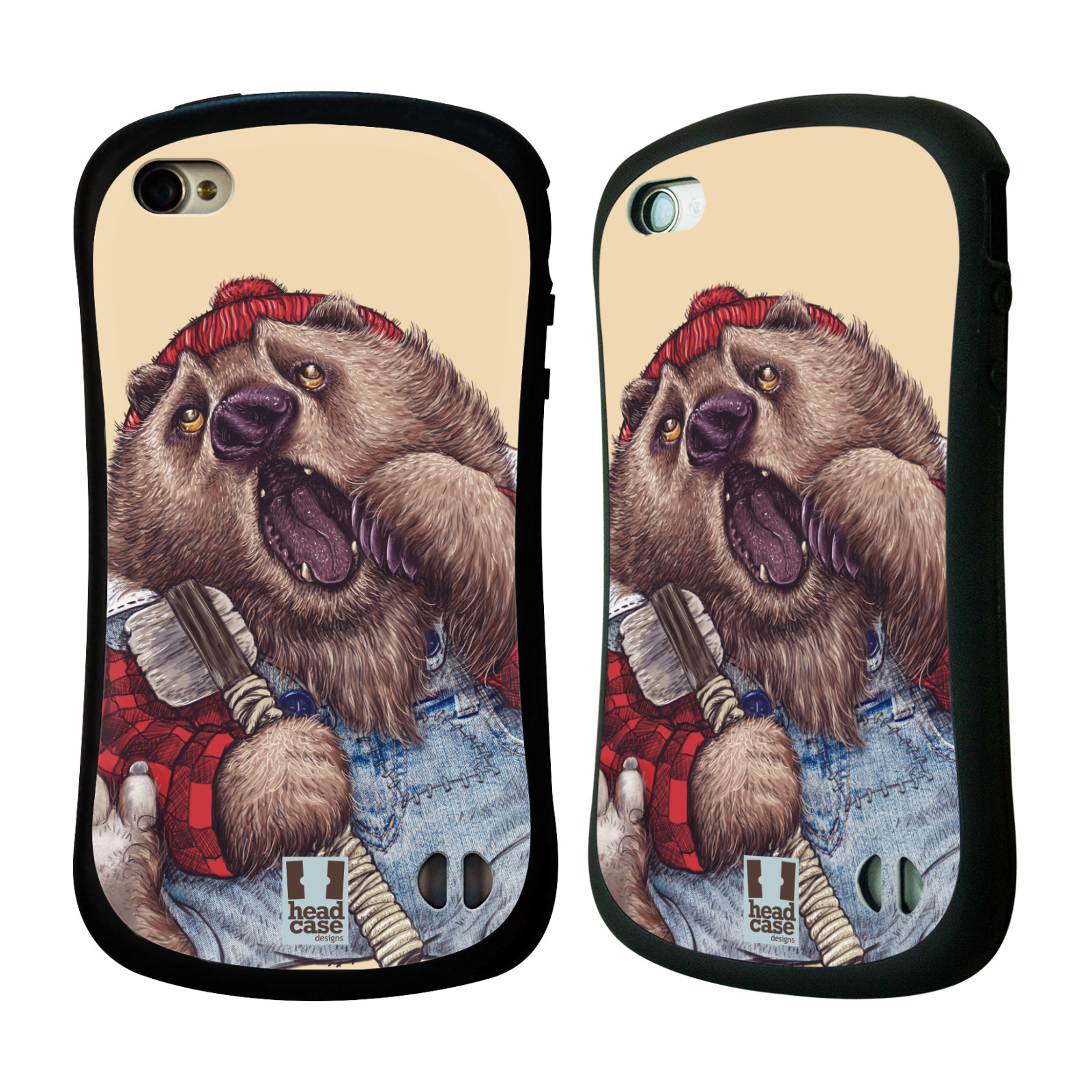 HEAD CASE silikon/plast odolný obal na mobil Apple Iphone 4/4S vzor Kreslená zvířátka medvěd