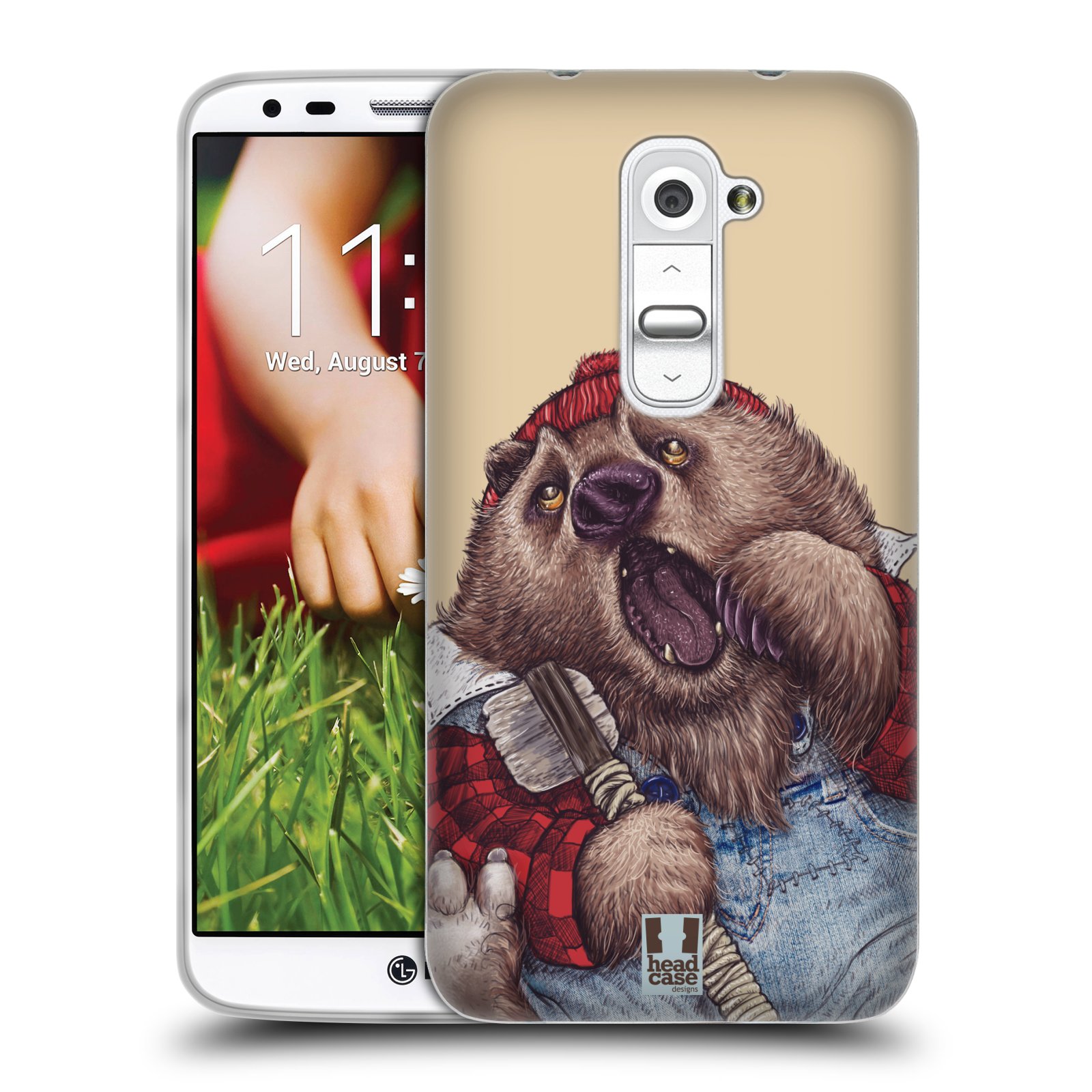 HEAD CASE silikonový obal na mobil LG G2 vzor Kreslená zvířátka medvěd