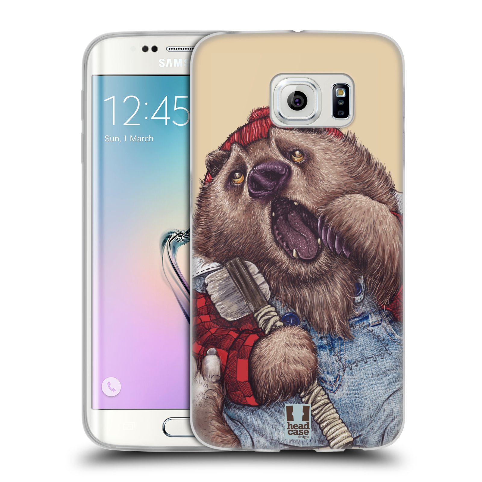HEAD CASE silikonový obal na mobil Samsung Galaxy S6 EDGE vzor Kreslená zvířátka medvěd