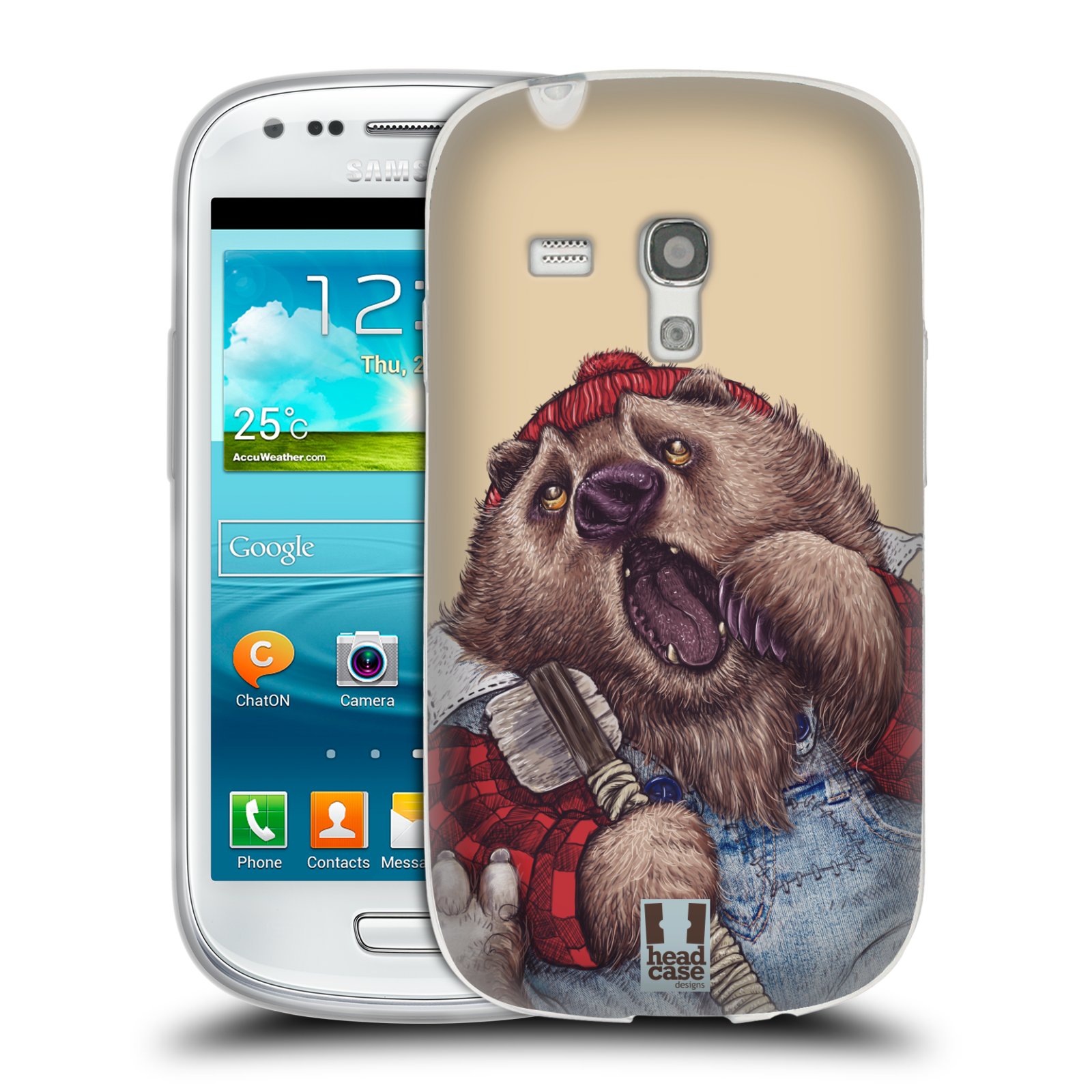 HEAD CASE silikonový obal na mobil Samsung Galaxy S3 MINI i8190 vzor Kreslená zvířátka medvěd