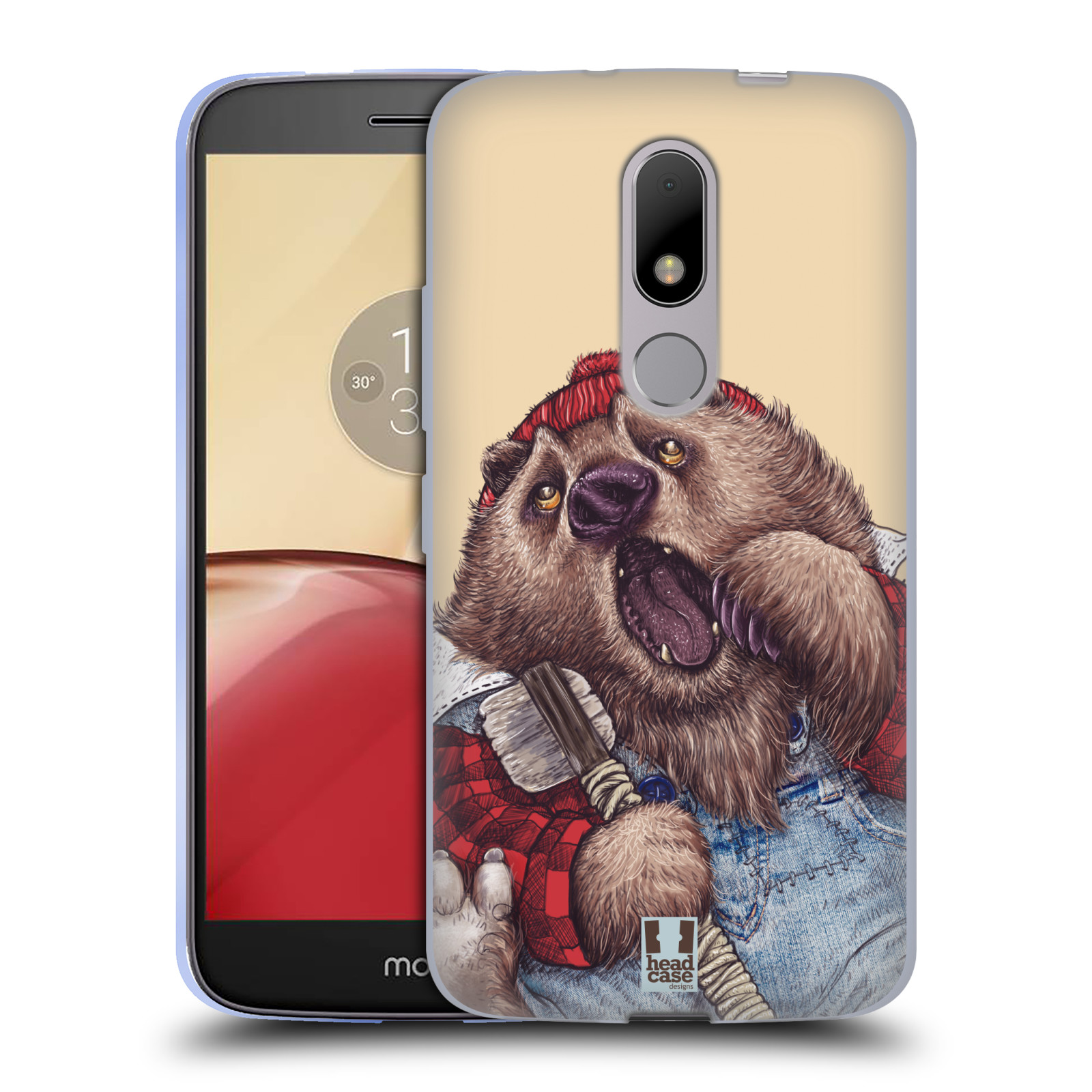 HEAD CASE silikonový obal na mobil Lenovo Moto M vzor Kreslená zvířátka medvěd