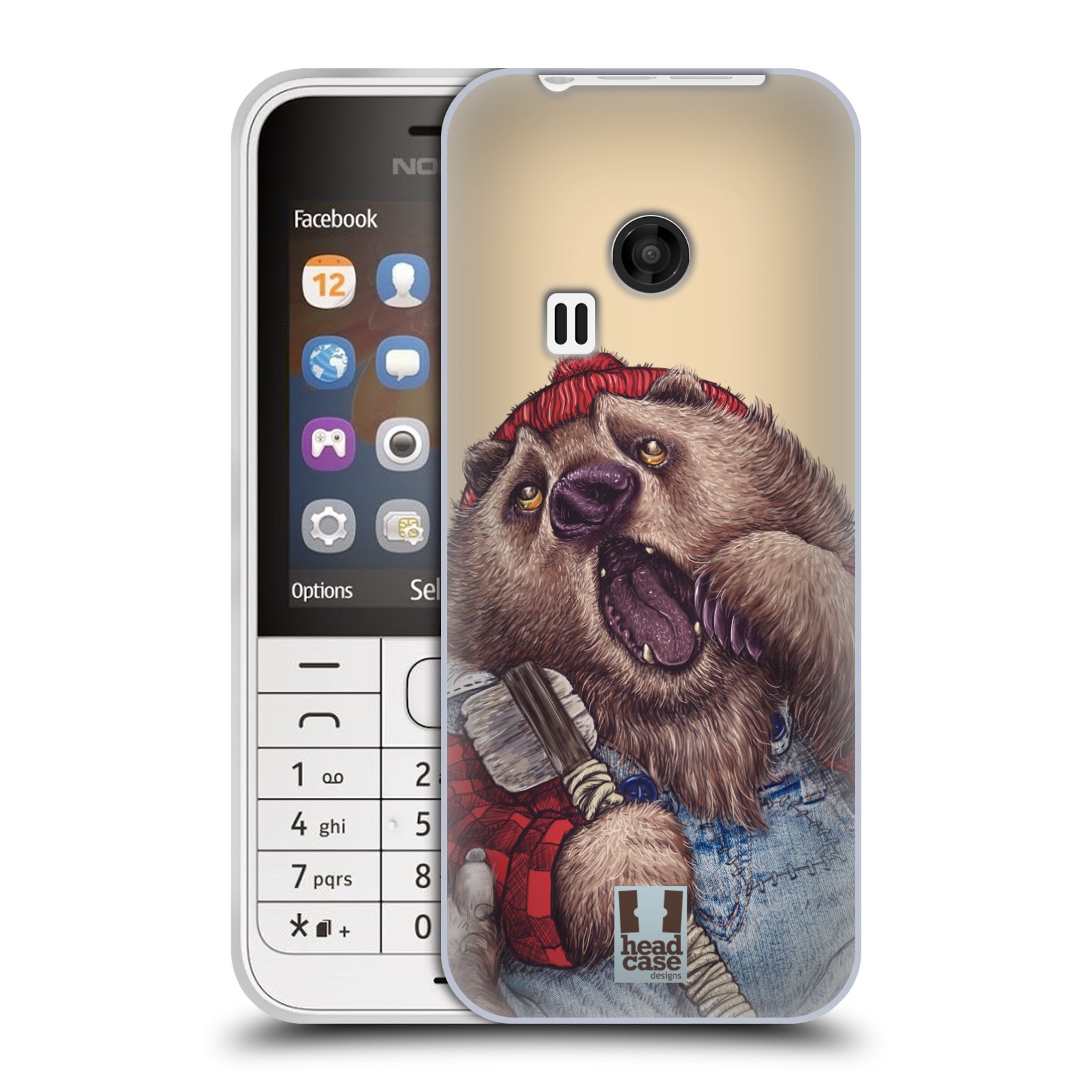 HEAD CASE silikonový obal na mobil NOKIA 220 / NOKIA 220 DUAL SIM vzor Kreslená zvířátka medvěd