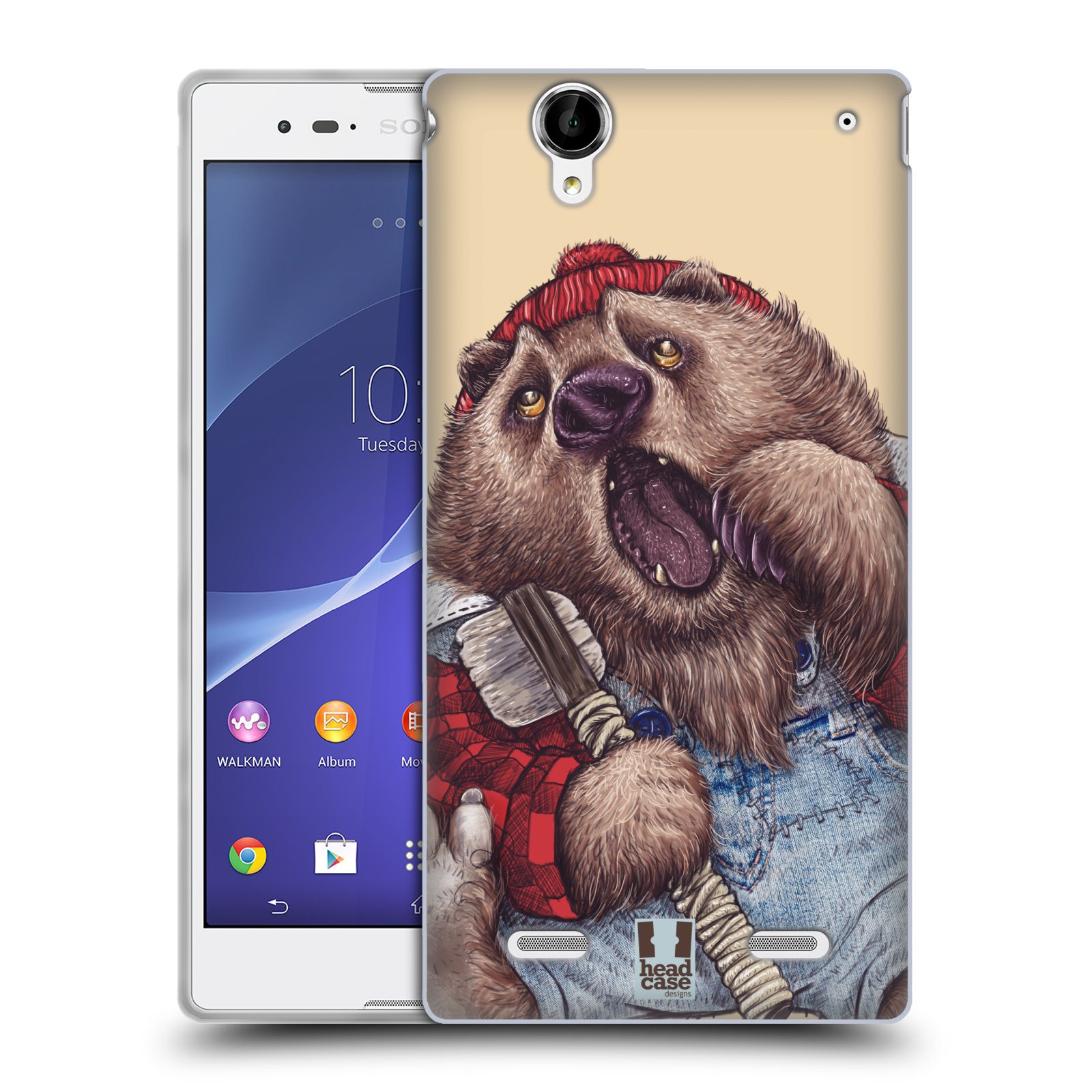 HEAD CASE silikonový obal na mobil Sony Xperia T2 Ultra/T2 Ultra DUAL SIM vzor Kreslená zvířátka medvěd