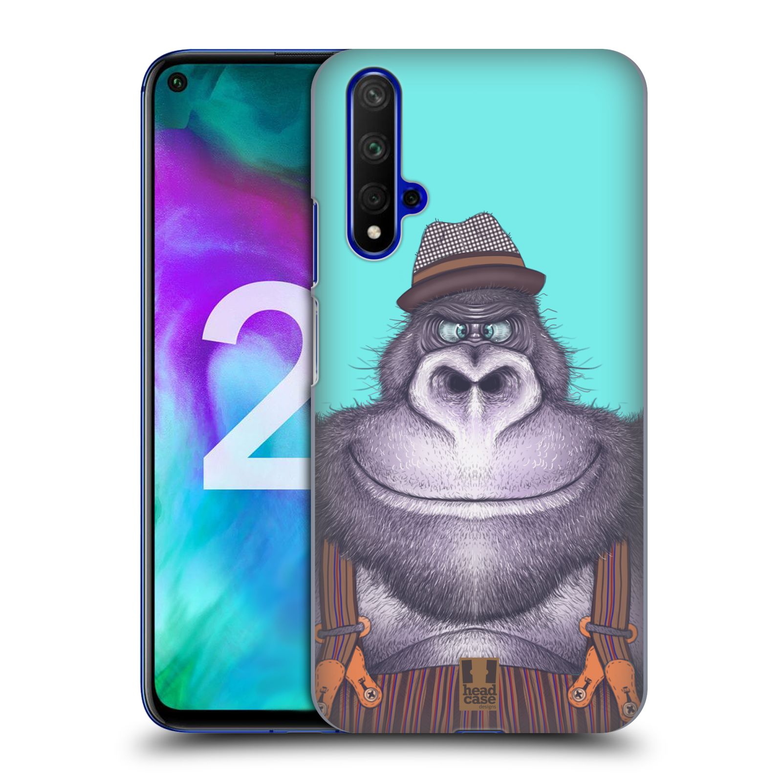 Pouzdro na mobil Honor 20 - HEAD CASE - vzor Kreslená zvířátka gorila