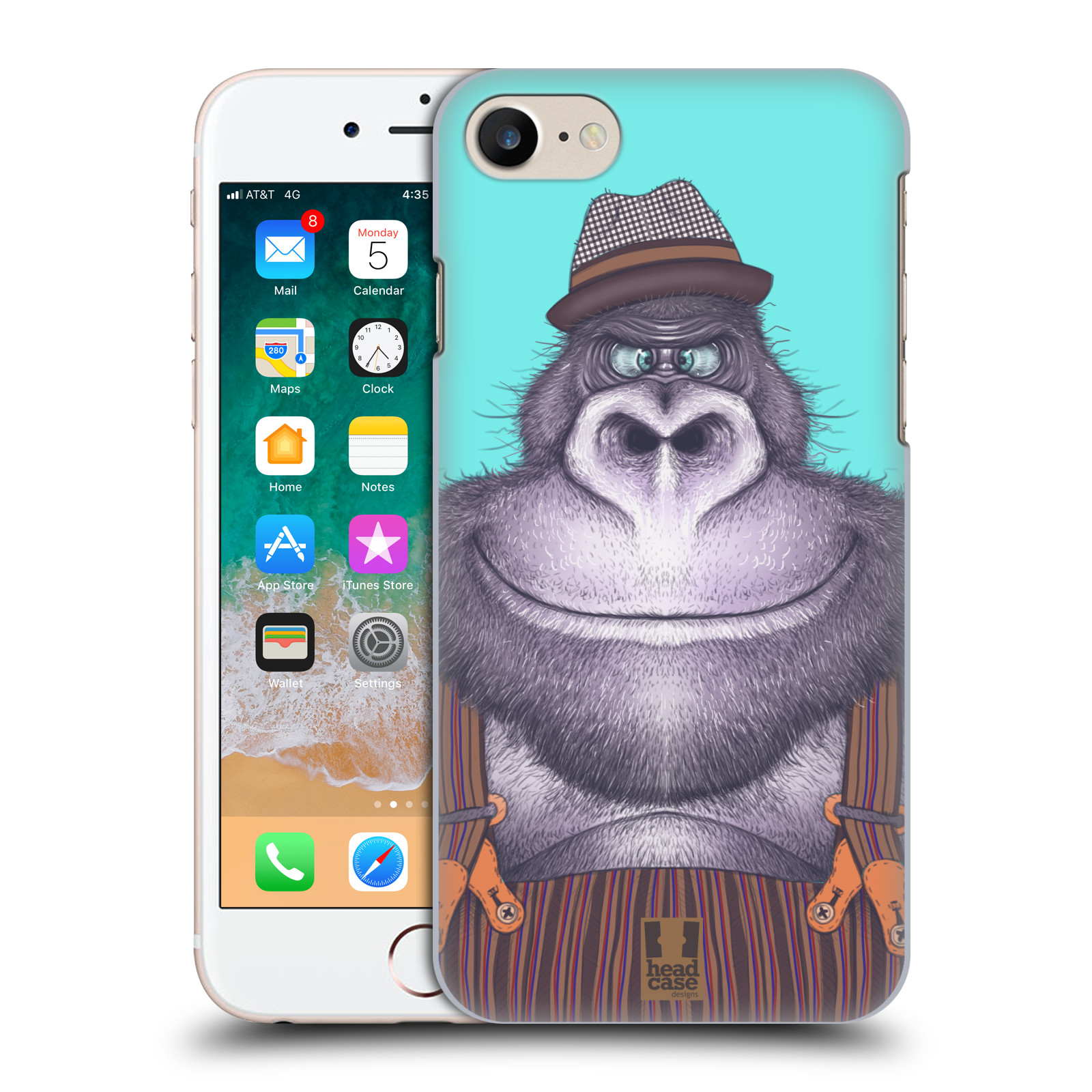HEAD CASE plastový obal na mobil Apple Iphone 7 vzor Kreslená zvířátka gorila