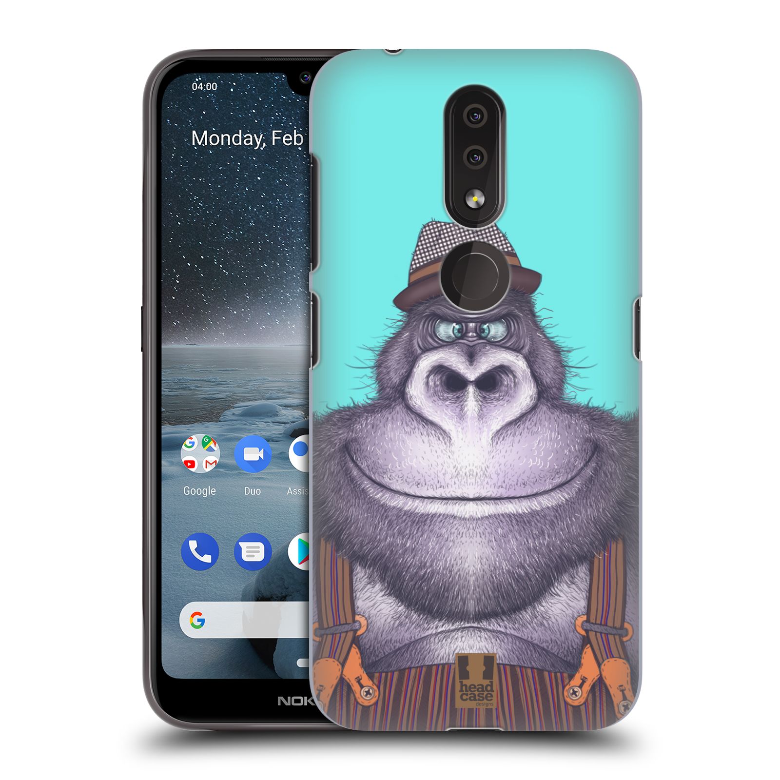Pouzdro na mobil Nokia 4.2 - HEAD CASE - vzor Kreslená zvířátka gorila