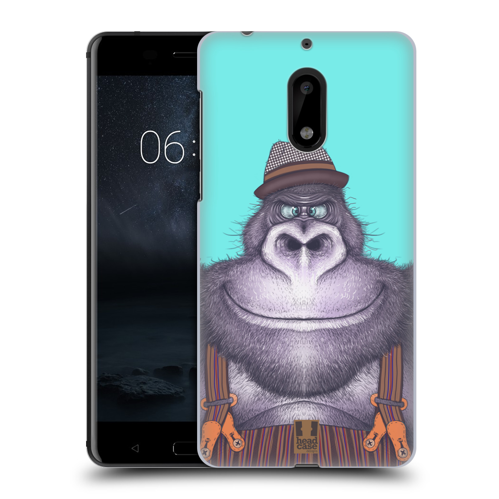 HEAD CASE plastový obal na mobil Nokia 6 vzor Kreslená zvířátka gorila