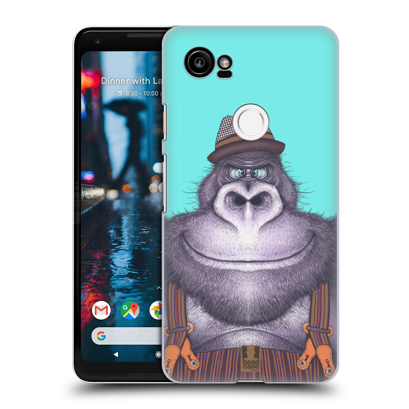 HEAD CASE plastový obal na mobil Google Pixel 2 XL vzor Kreslená zvířátka gorila