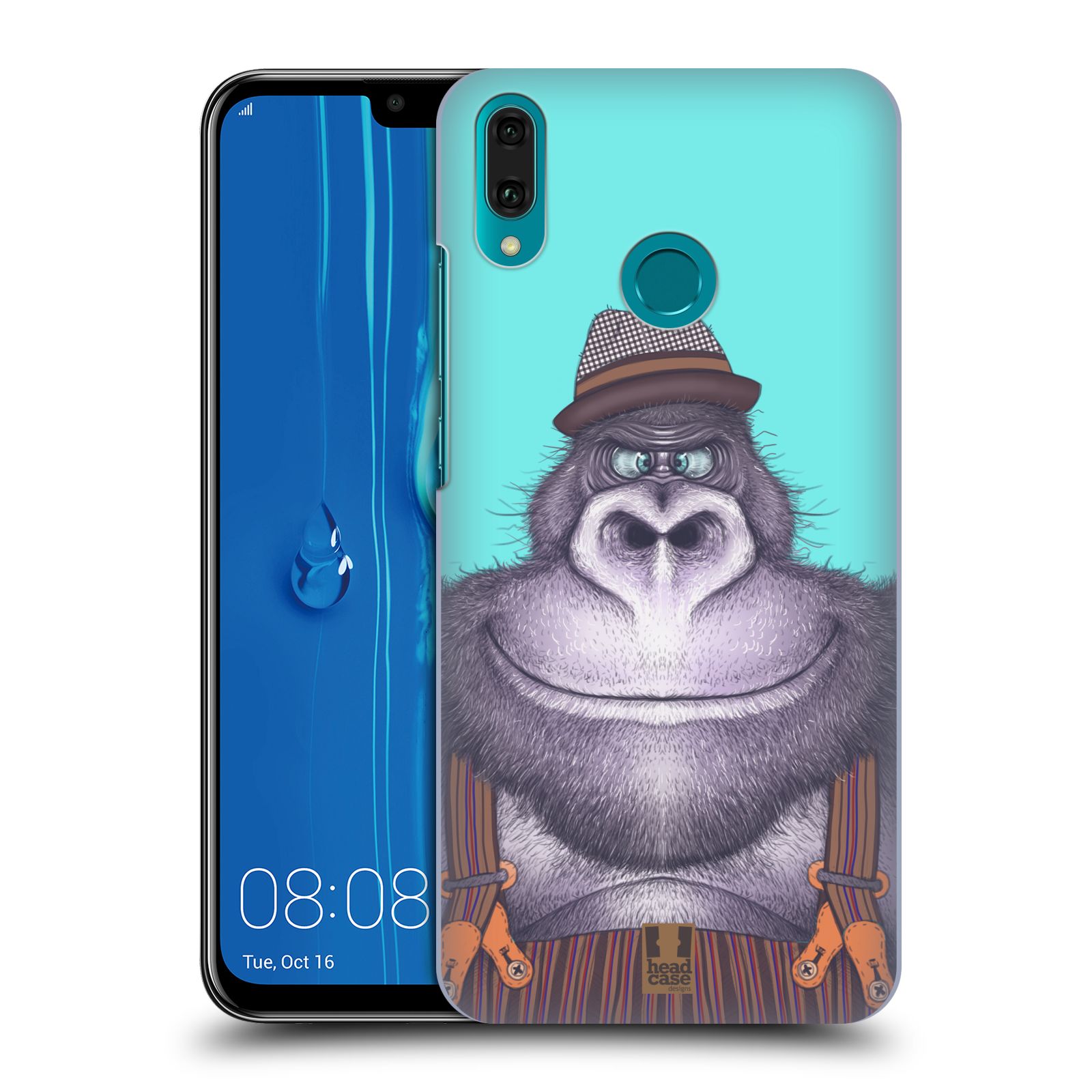 Pouzdro na mobil Huawei Y9 2019 - HEAD CASE - vzor Kreslená zvířátka gorila