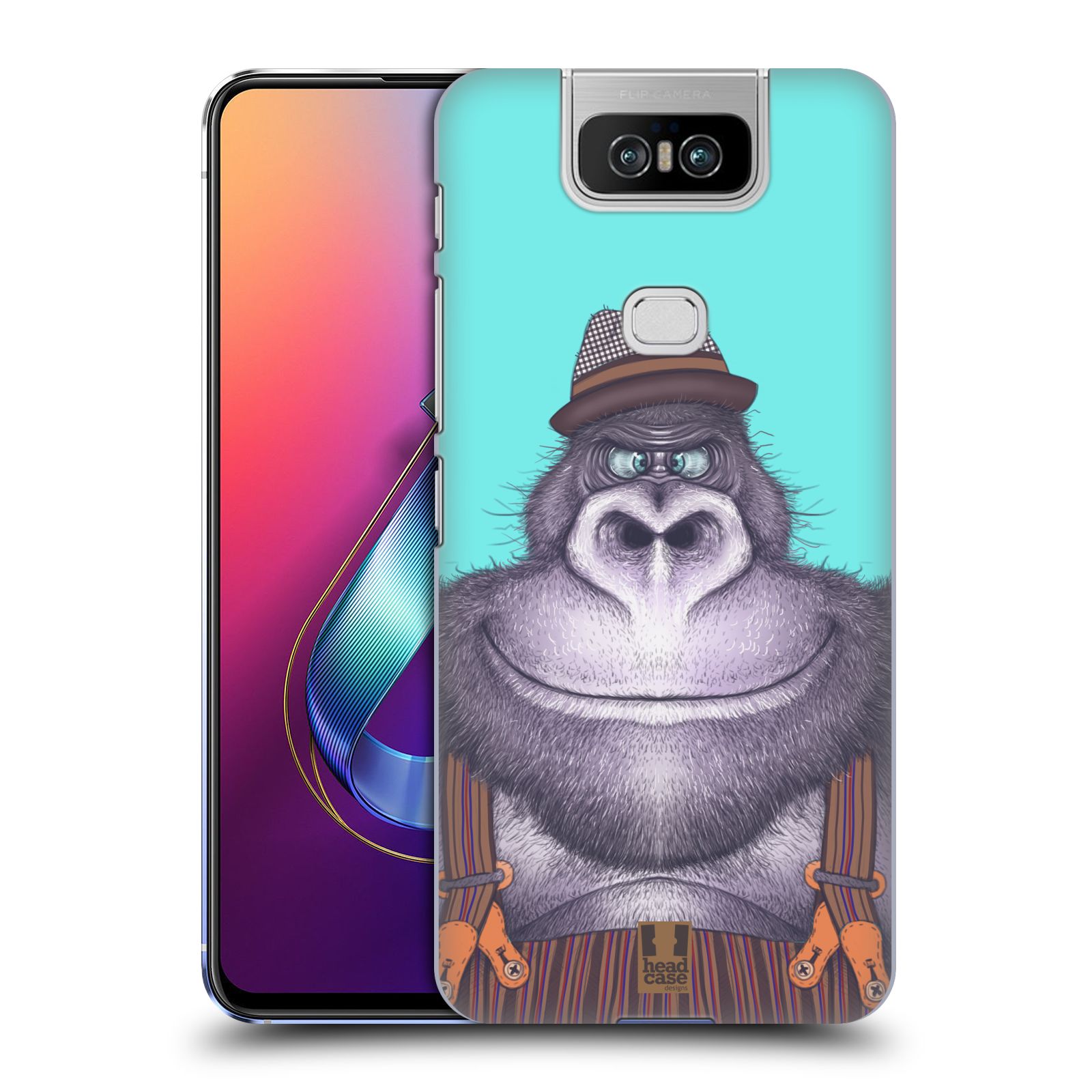Pouzdro na mobil Asus Zenfone 6 ZS630KL - HEAD CASE - vzor Kreslená zvířátka gorila