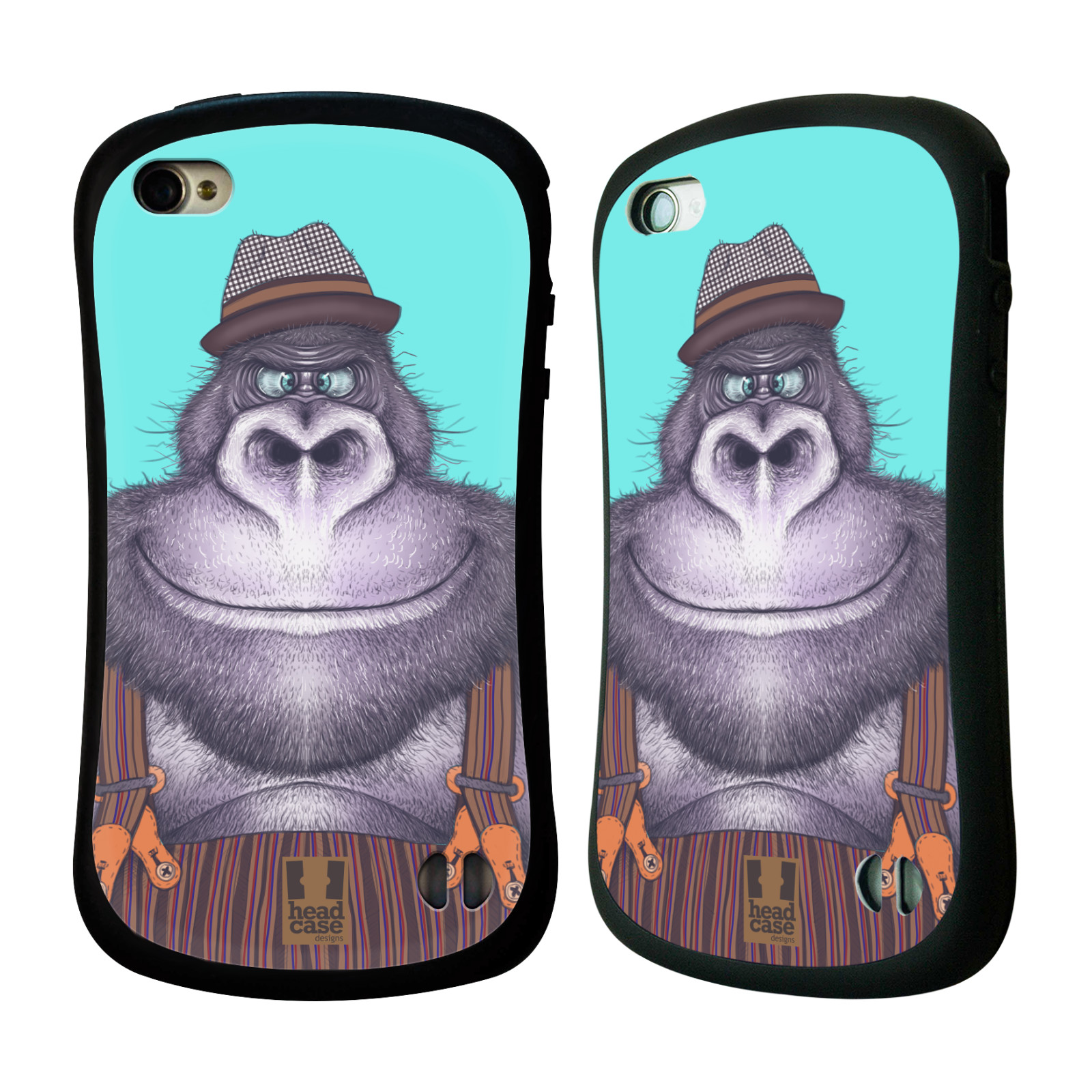 HEAD CASE silikon/plast odolný obal na mobil Apple Iphone 4/4S vzor Kreslená zvířátka gorila