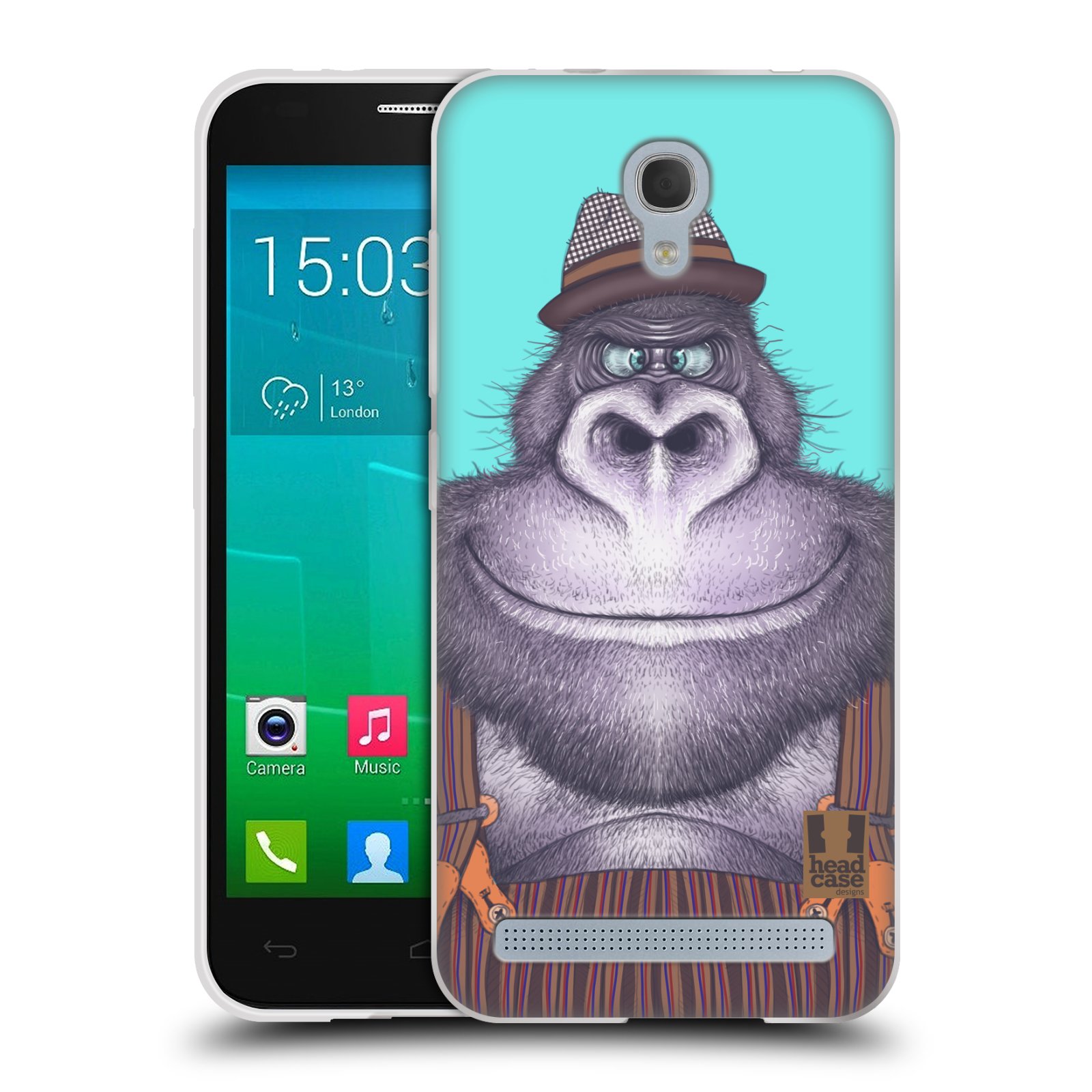 HEAD CASE silikonový obal na mobil Alcatel Idol 2 MINI S 6036Y vzor Kreslená zvířátka gorila