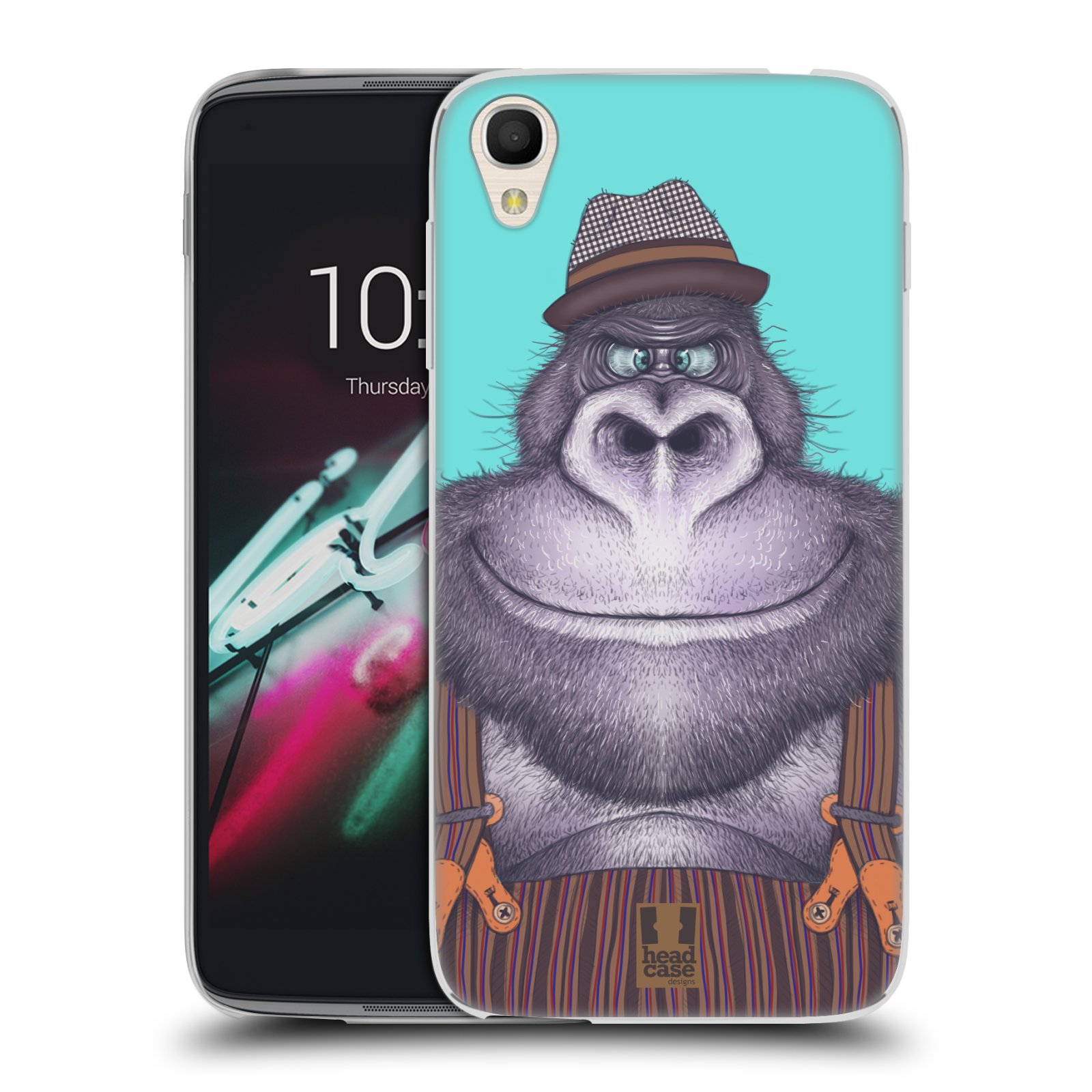 HEAD CASE silikonový obal na mobil Alcatel Idol 3 OT-6039Y (4.7) vzor Kreslená zvířátka gorila