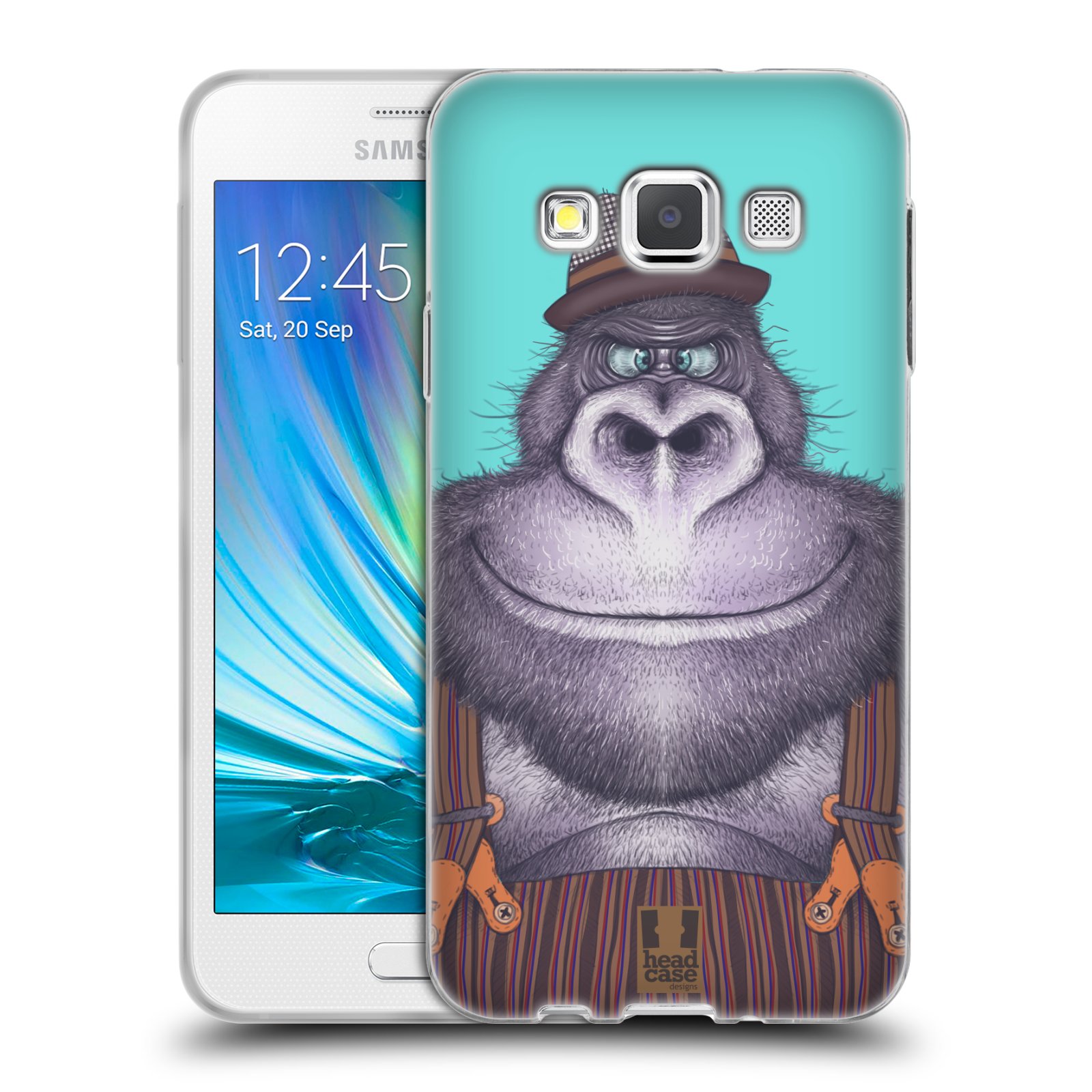 HEAD CASE silikonový obal na mobil Samsung Galaxy A3 vzor Kreslená zvířátka gorila