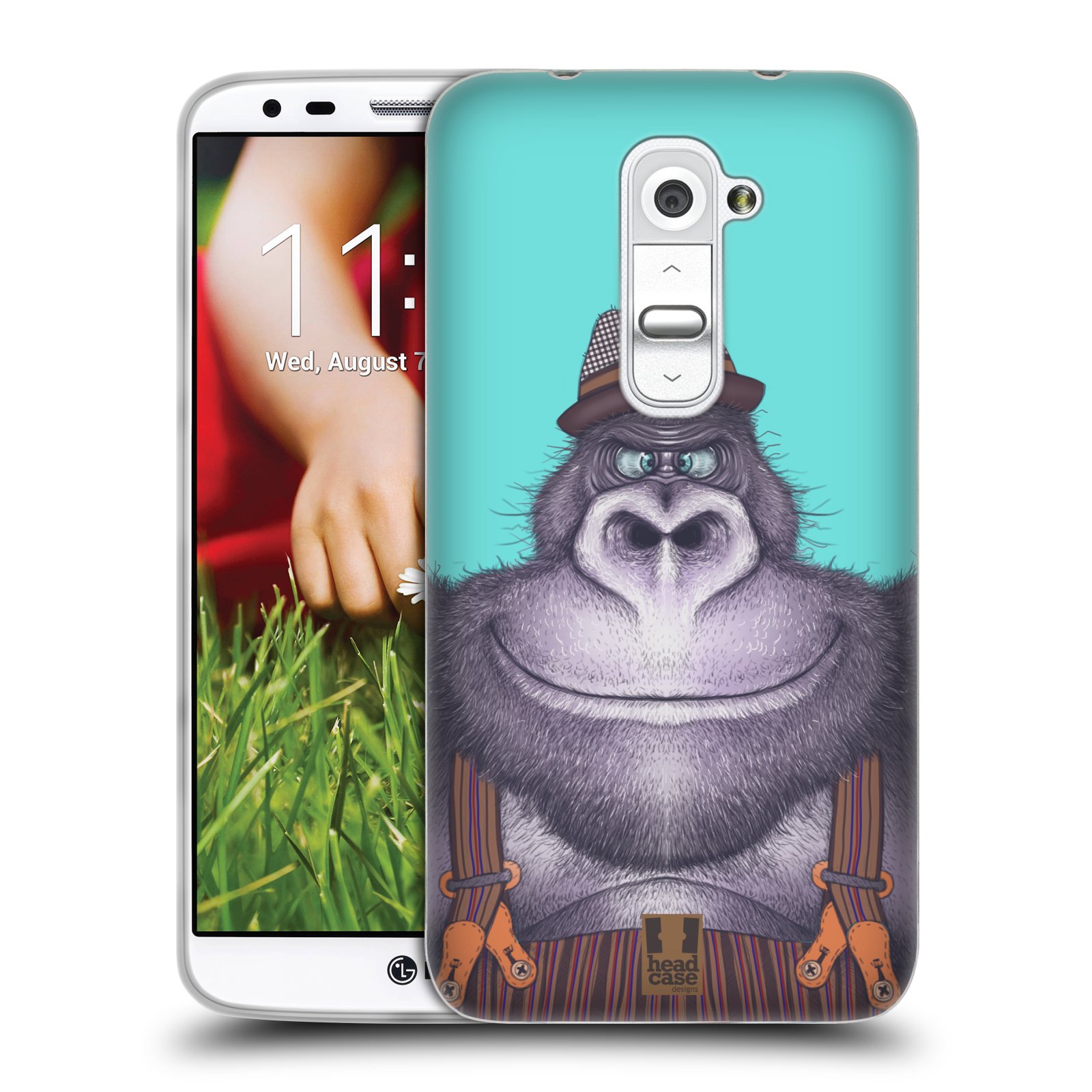 HEAD CASE silikonový obal na mobil LG G2 vzor Kreslená zvířátka gorila