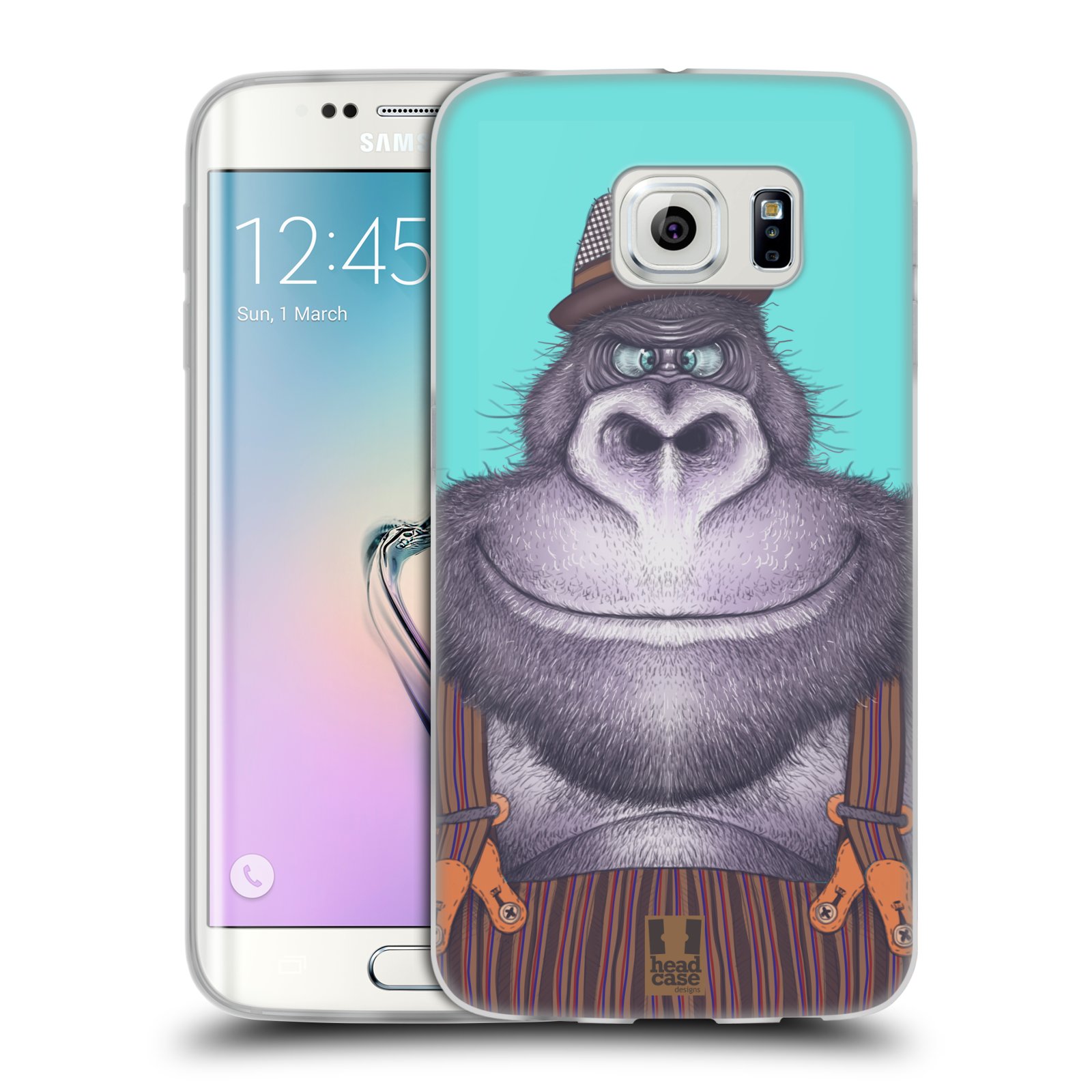 HEAD CASE silikonový obal na mobil Samsung Galaxy S6 EDGE vzor Kreslená zvířátka gorila