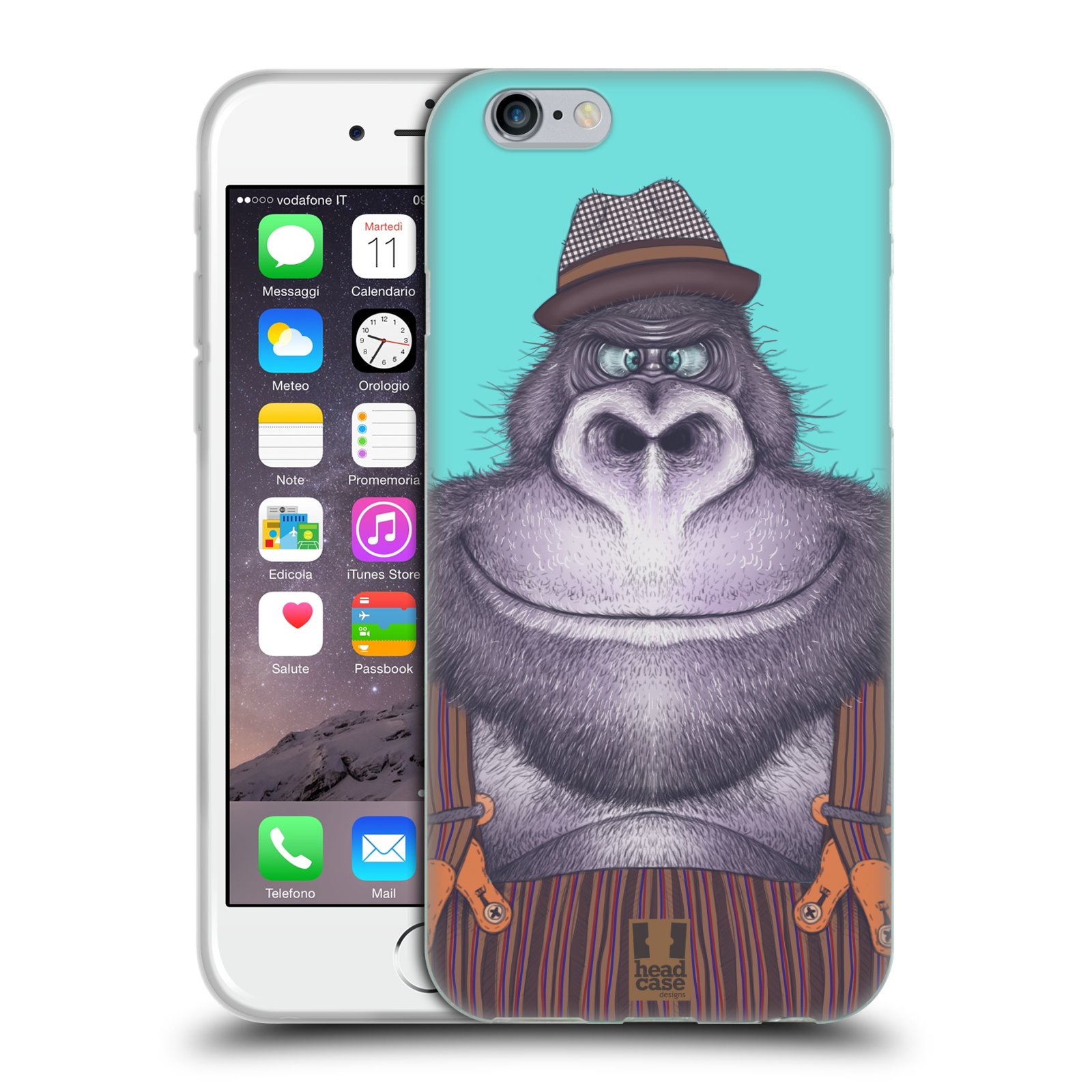 HEAD CASE silikonový obal na mobil Apple Iphone 6/6S vzor Kreslená zvířátka gorila