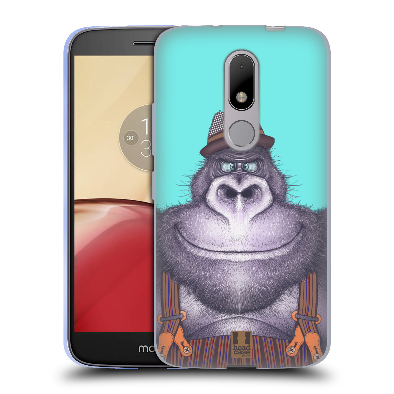 HEAD CASE silikonový obal na mobil Lenovo Moto M vzor Kreslená zvířátka gorila