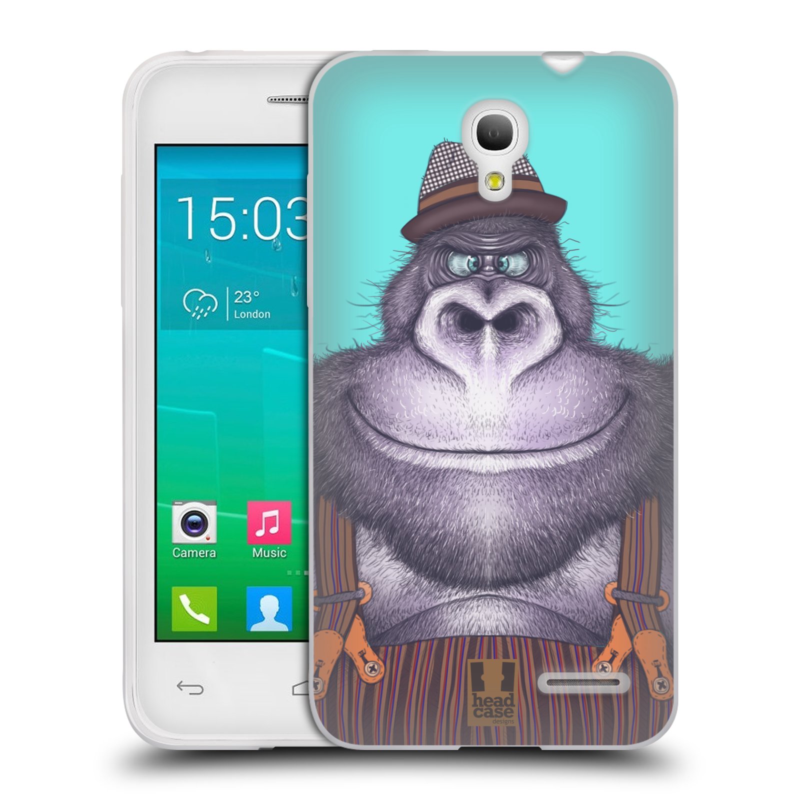 HEAD CASE silikonový obal na mobil Alcatel POP S3 OT-5050Y vzor Kreslená zvířátka gorila