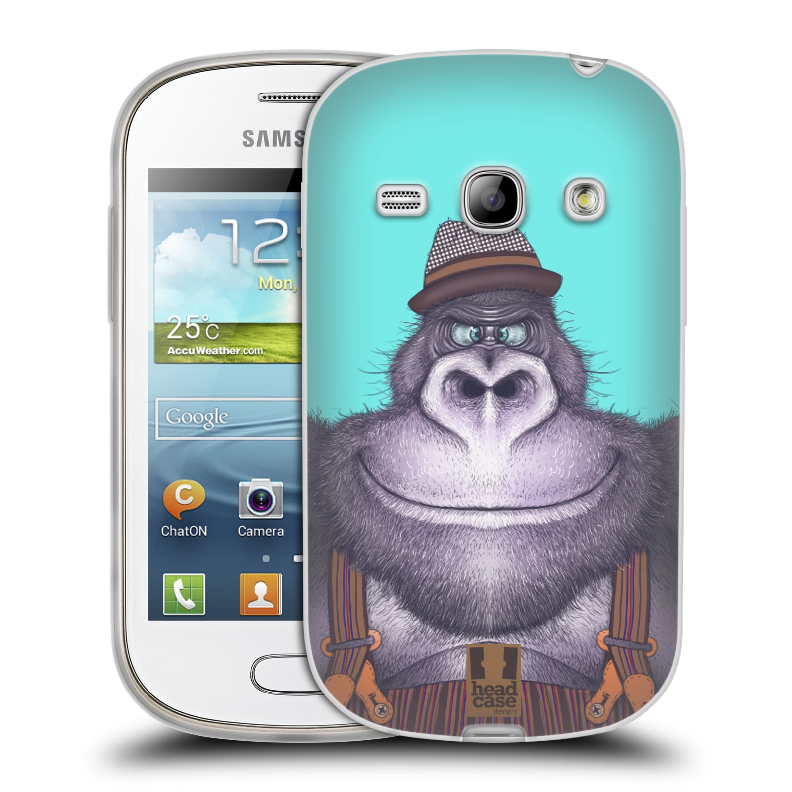 HEAD CASE silikonový obal na mobil Samsung Galaxy FAME vzor Kreslená zvířátka gorila
