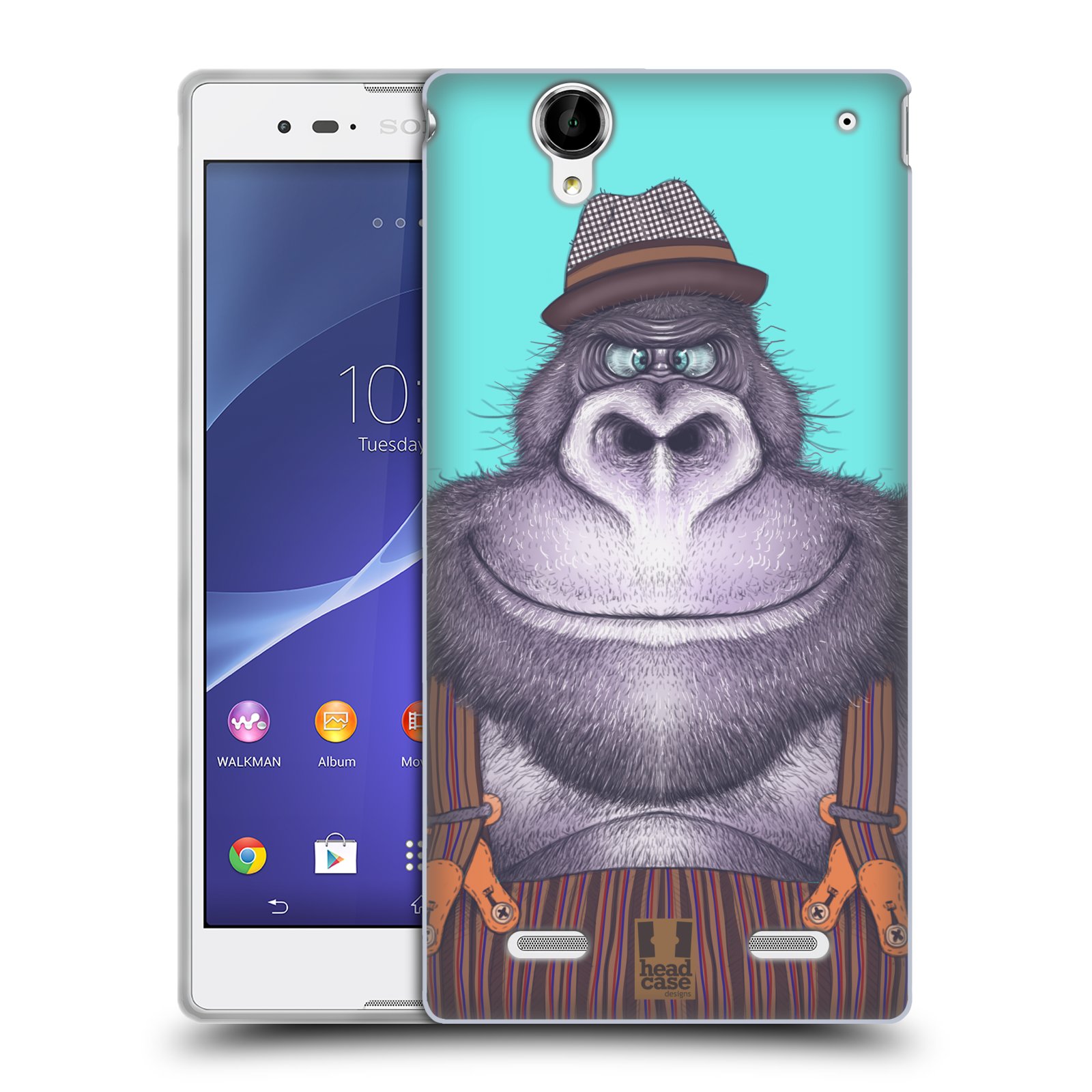 HEAD CASE silikonový obal na mobil Sony Xperia T2 Ultra/T2 Ultra DUAL SIM vzor Kreslená zvířátka gorila