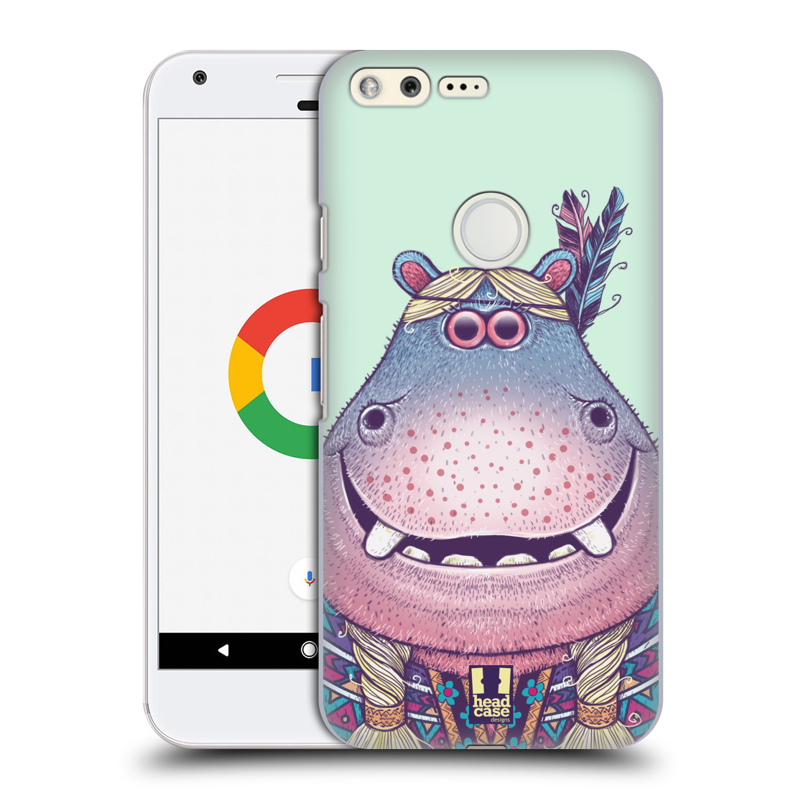 HEAD CASE plastový obal na mobil GOOGLE Pixel vzor Kreslená zvířátka hroch