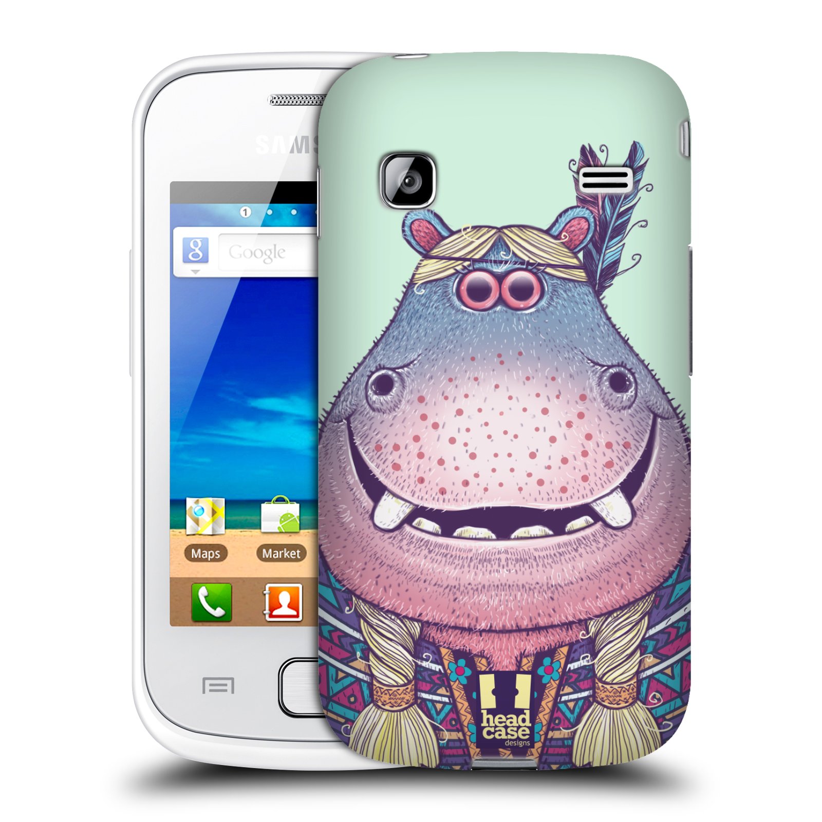 HEAD CASE plastový obal na mobil SAMSUNG GALAXY GIO (S5660) vzor Kreslená zvířátka hroch