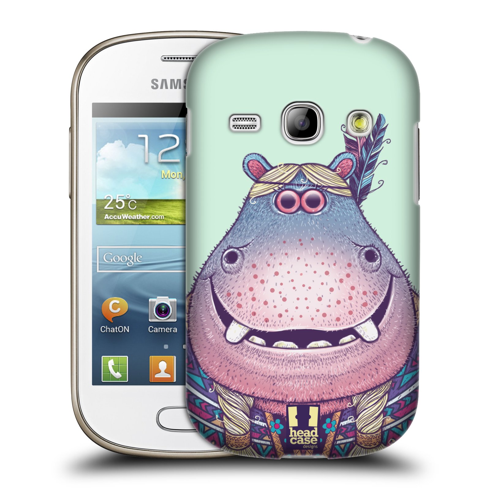 HEAD CASE plastový obal na mobil SAMSUNG GALAXY FAME (S6810) vzor Kreslená zvířátka hroch