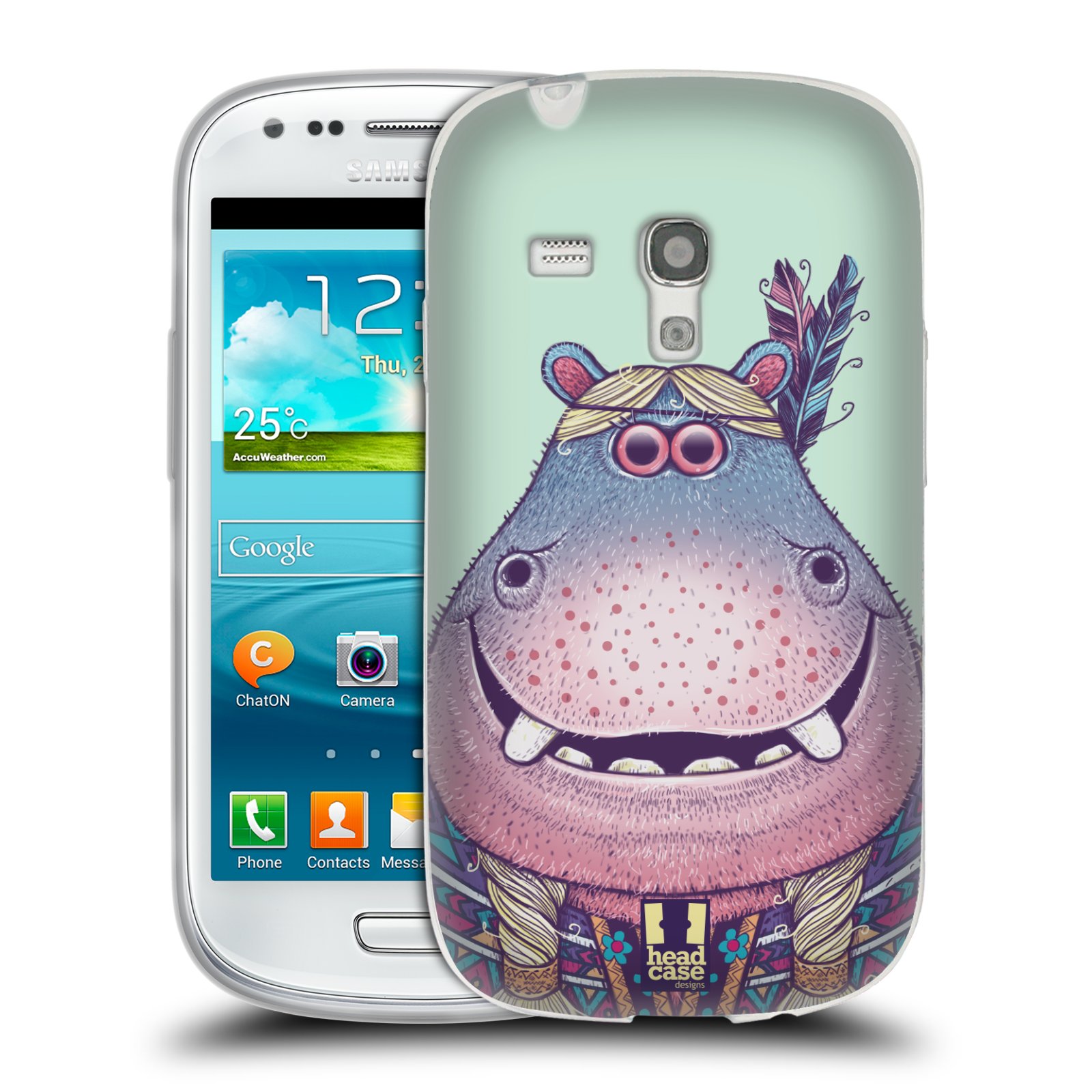 HEAD CASE silikonový obal na mobil Samsung Galaxy S3 MINI i8190 vzor Kreslená zvířátka hroch