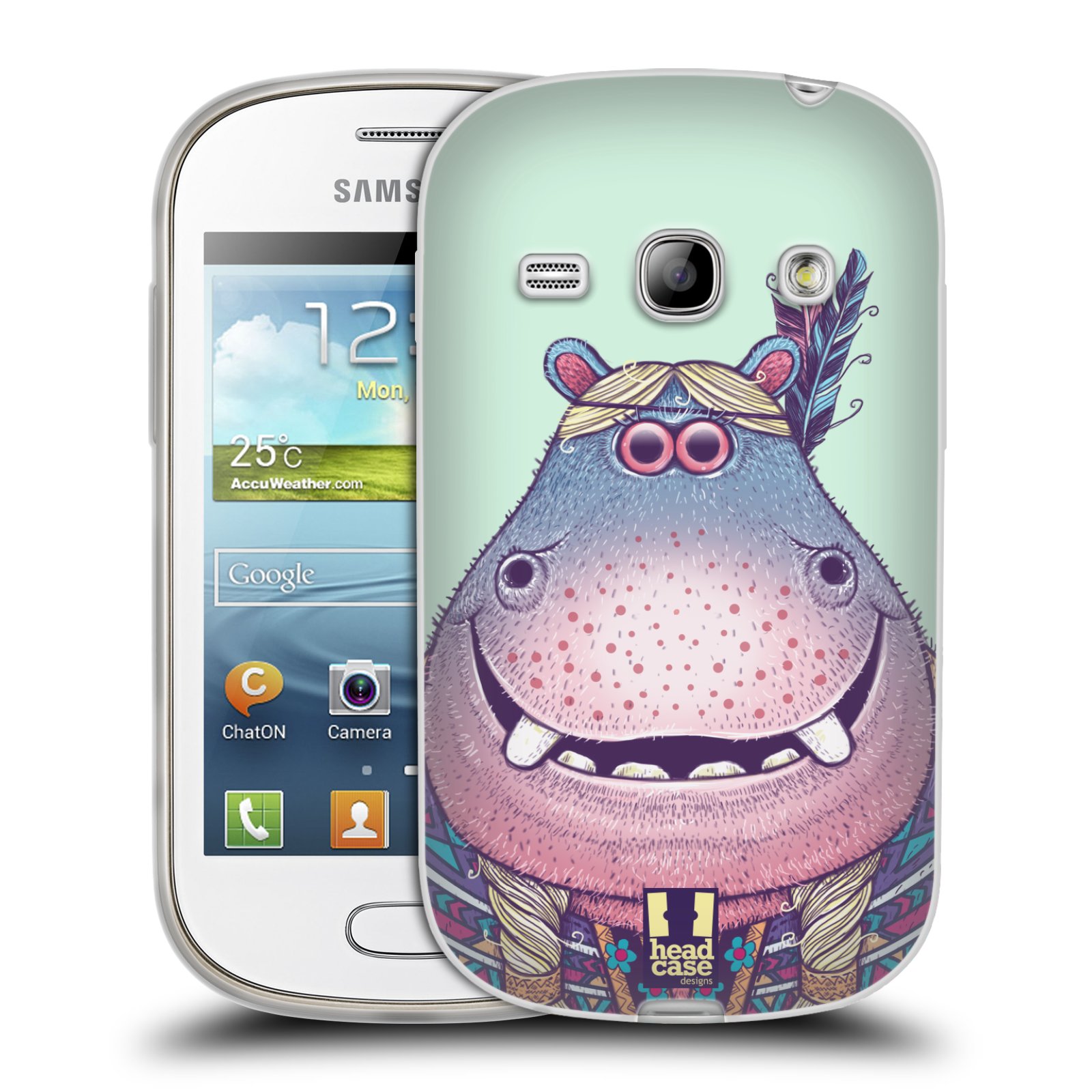 HEAD CASE silikonový obal na mobil Samsung Galaxy FAME vzor Kreslená zvířátka hroch