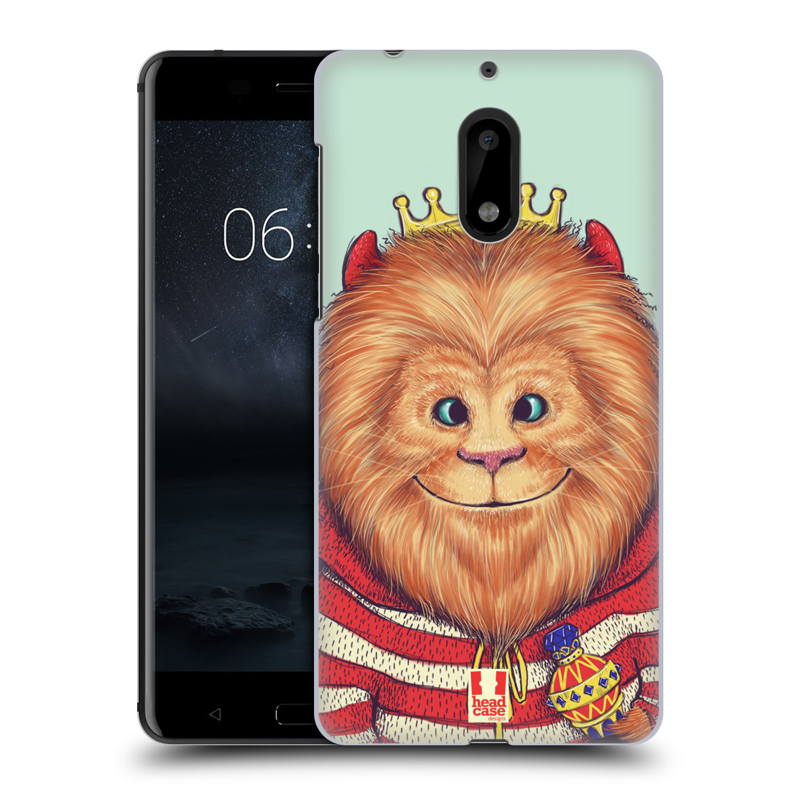 HEAD CASE plastový obal na mobil Nokia 6 vzor Kreslená zvířátka lev