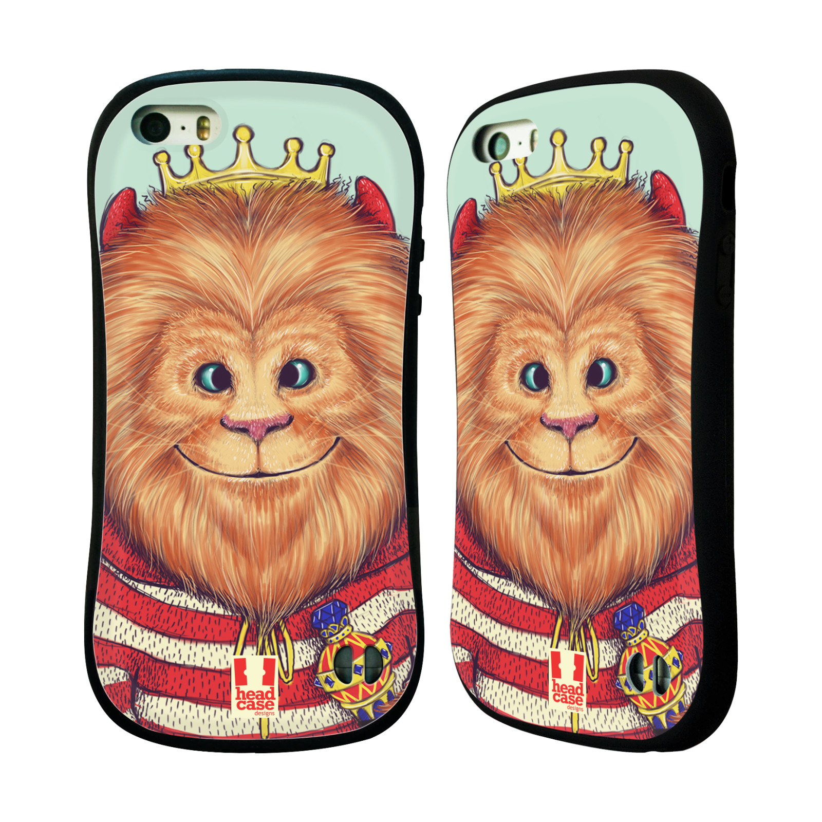 HEAD CASE silikon/plast odolný obal na mobil Apple Iphone 5/5S vzor Kreslená zvířátka lev