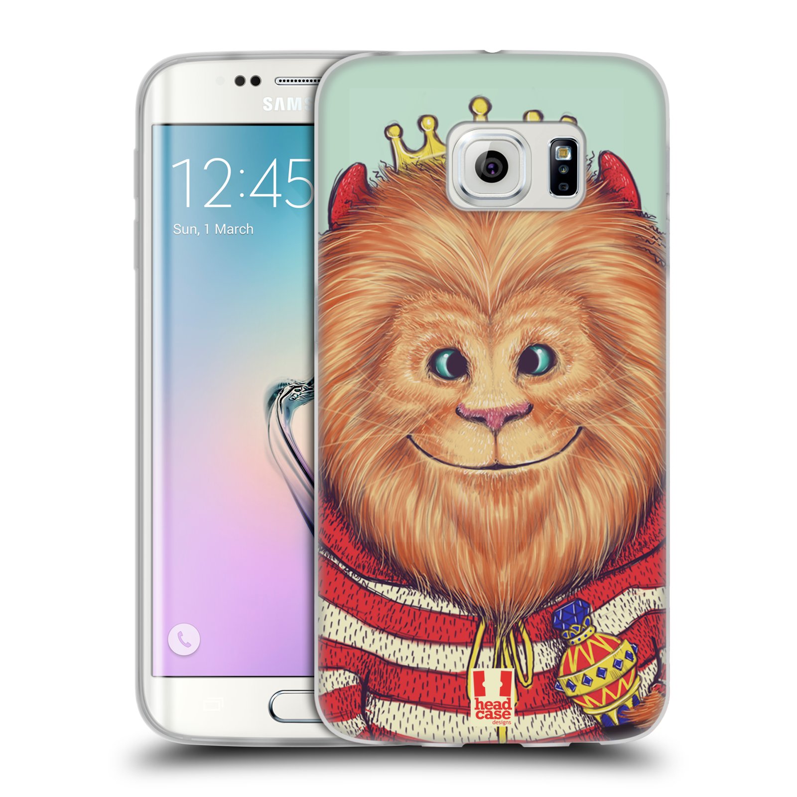 HEAD CASE silikonový obal na mobil Samsung Galaxy S6 EDGE vzor Kreslená zvířátka lev