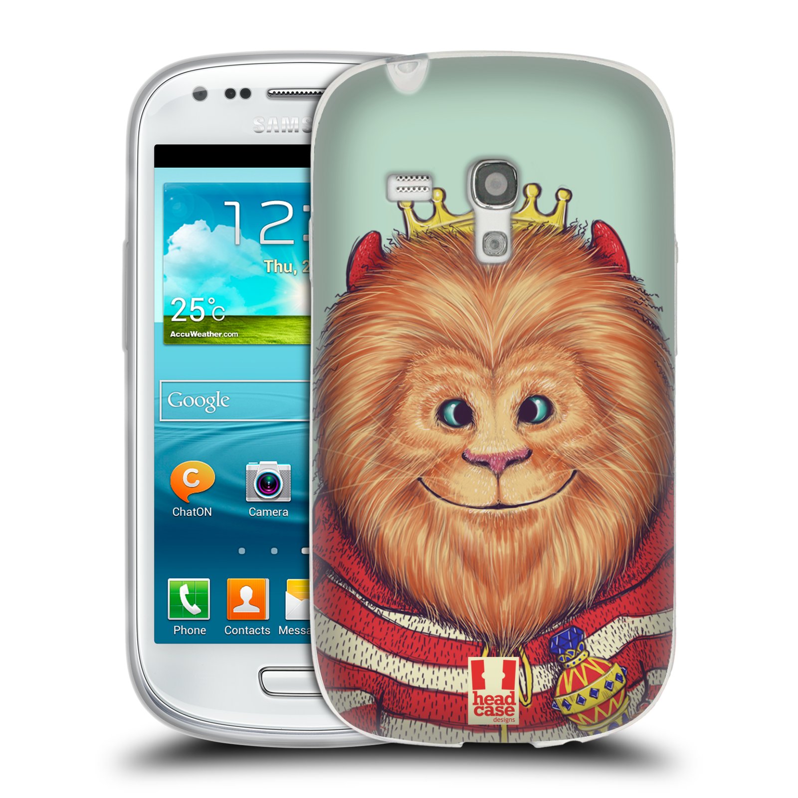 HEAD CASE silikonový obal na mobil Samsung Galaxy S3 MINI i8190 vzor Kreslená zvířátka lev