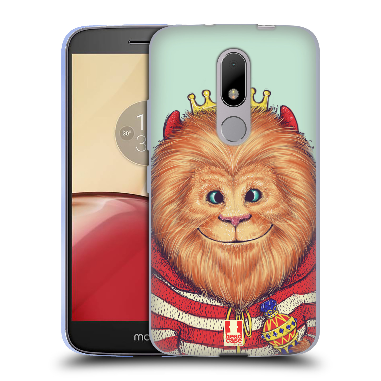 HEAD CASE silikonový obal na mobil Lenovo Moto M vzor Kreslená zvířátka lev