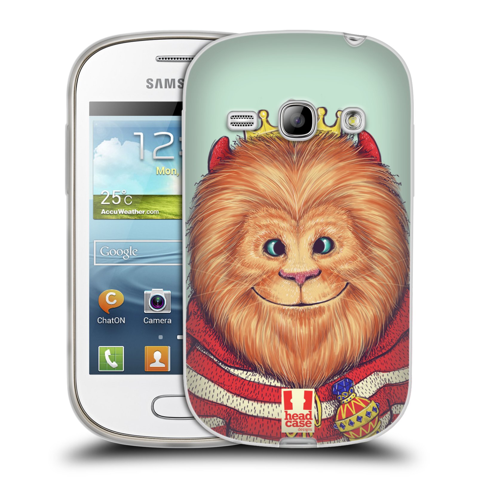 HEAD CASE silikonový obal na mobil Samsung Galaxy FAME vzor Kreslená zvířátka lev