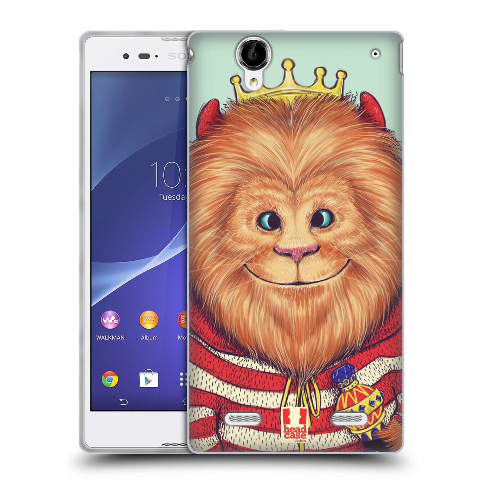 HEAD CASE silikonový obal na mobil Sony Xperia T2 Ultra/T2 Ultra DUAL SIM vzor Kreslená zvířátka lev