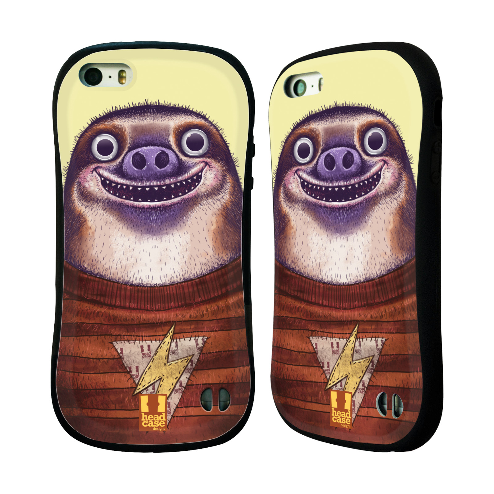 HEAD CASE silikon/plast odolný obal na mobil Apple Iphone 5/5S vzor Kreslená zvířátka lenochod