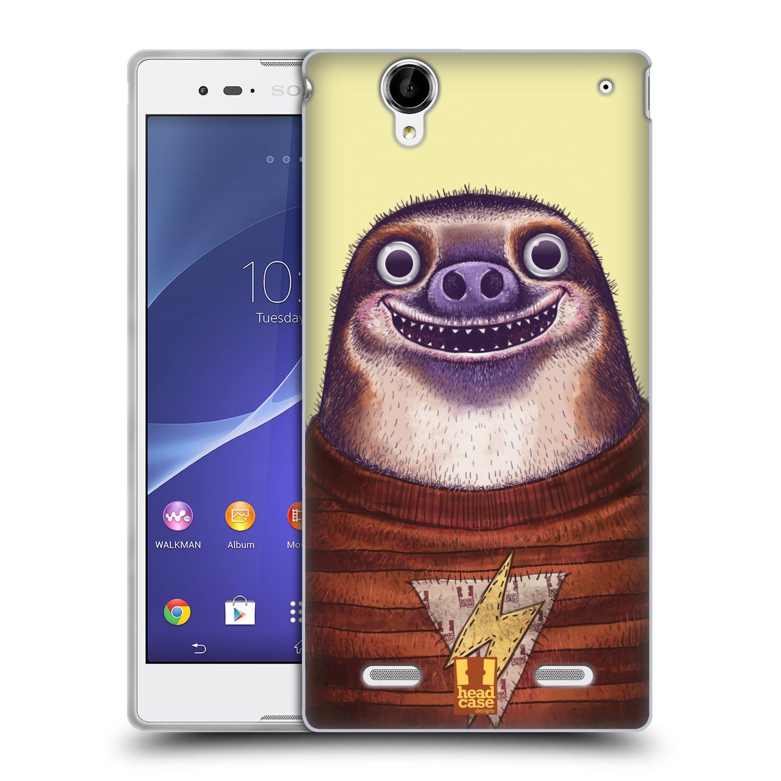 HEAD CASE silikonový obal na mobil Sony Xperia T2 Ultra/T2 Ultra DUAL SIM vzor Kreslená zvířátka lenochod