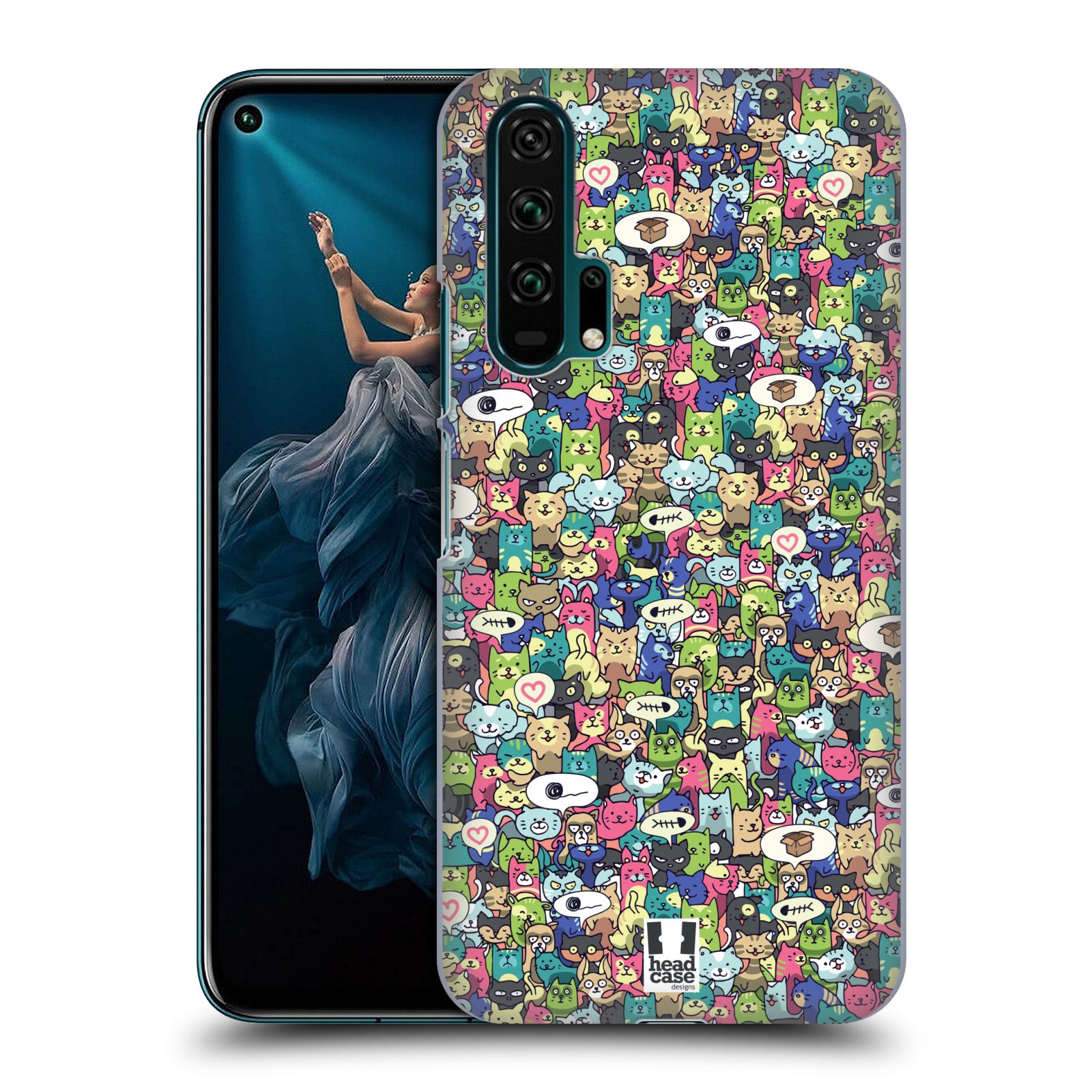 Obal na mobil Honor 20 PRO - HEAD CASE - Kreslená zvířátka - kočičky