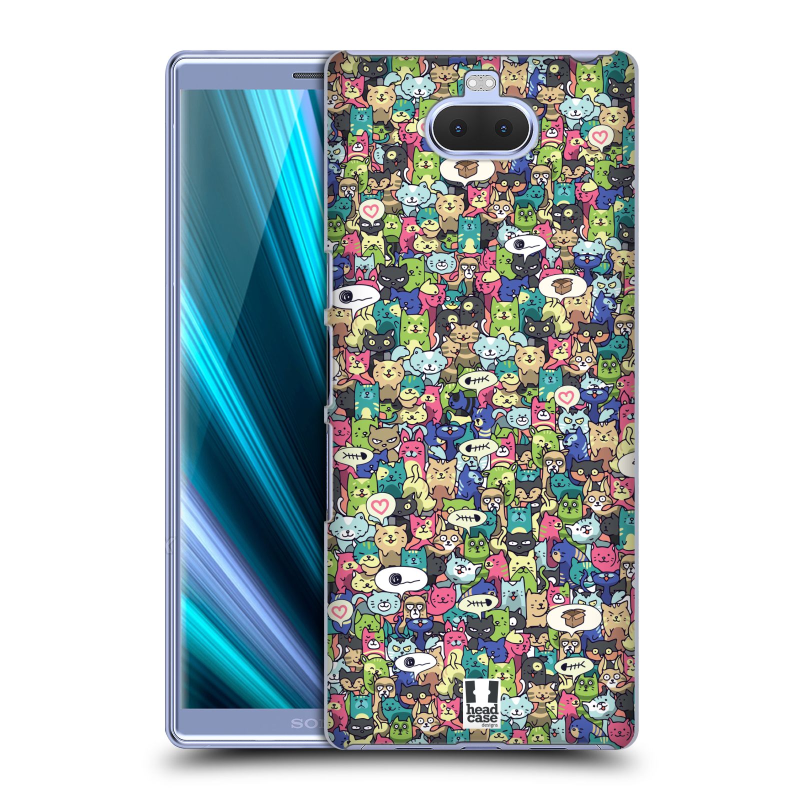 Obal na mobil Sony Xperia 10 ULTRA - HEAD CASE - Kreslená zvířátka - kočičky