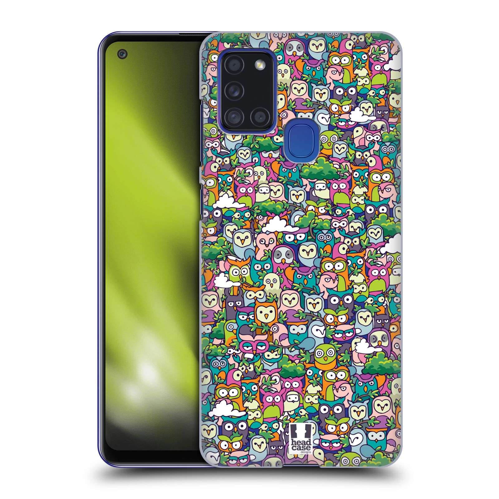 Obal na mobil Samsung Galaxy A21s - HEAD CASE - Kreslená zvířátka - Sovičky